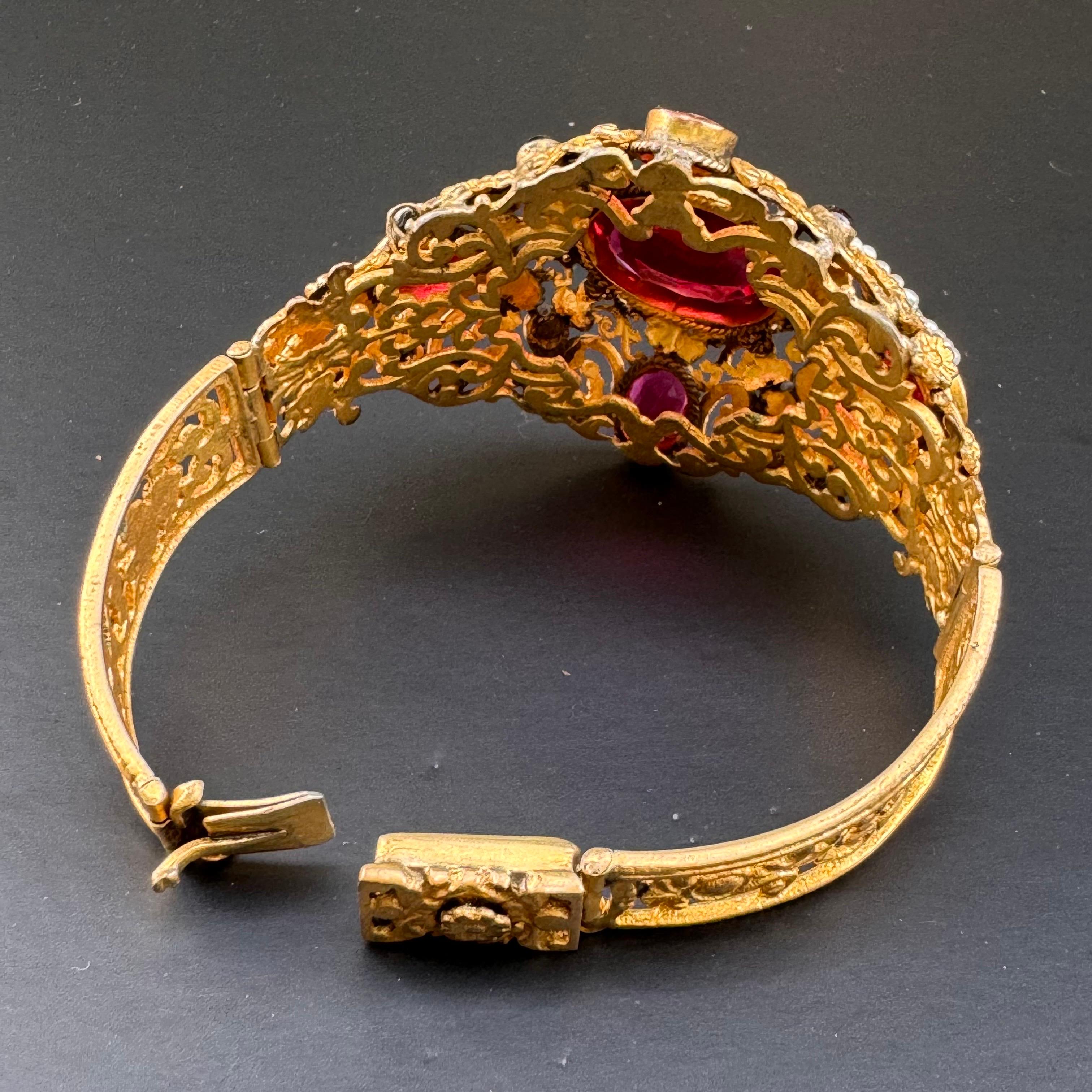 Antique Austro Hungarian gold gilded Bracelet For Sale 7