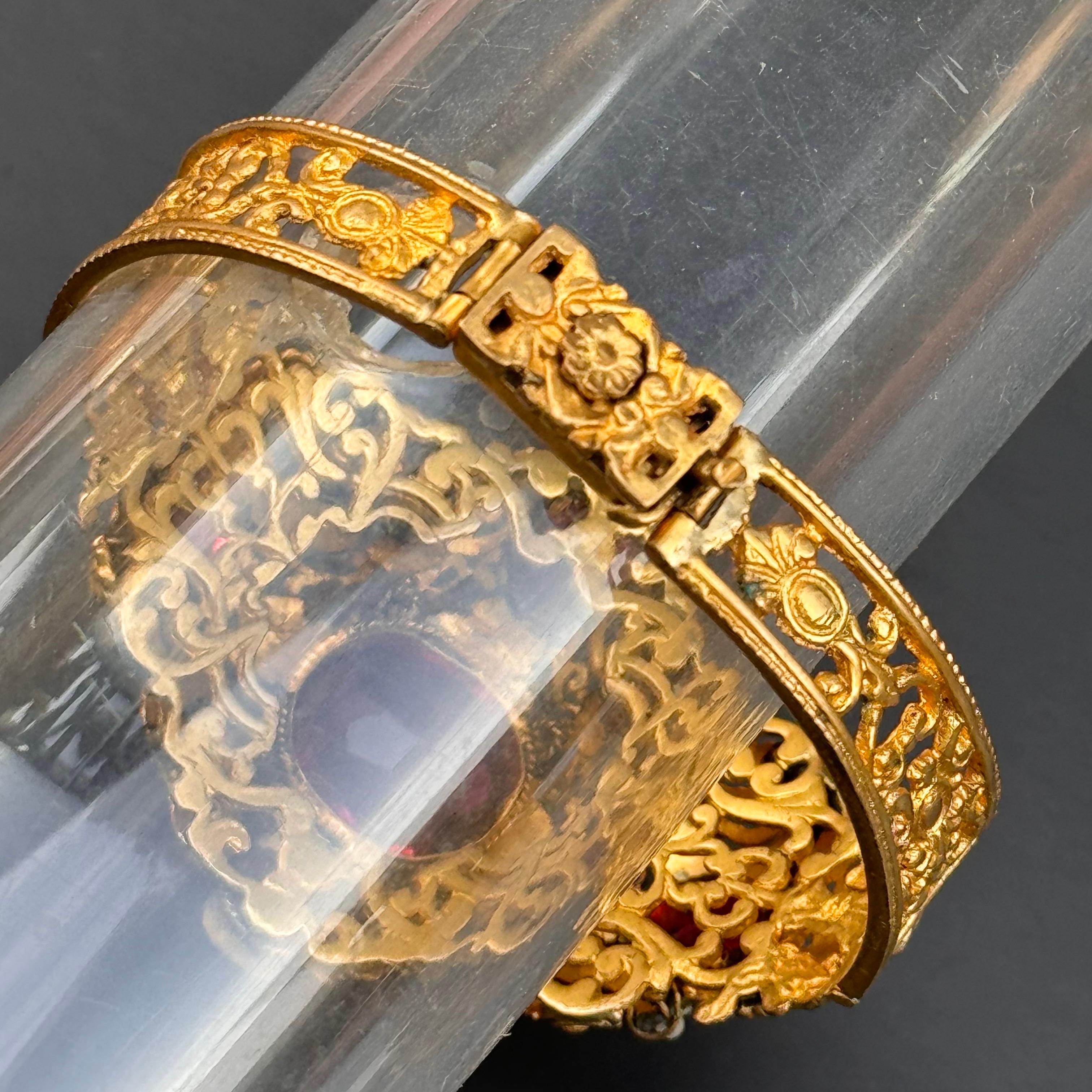 Antique Austro Hungarian gold gilded Bracelet For Sale 8