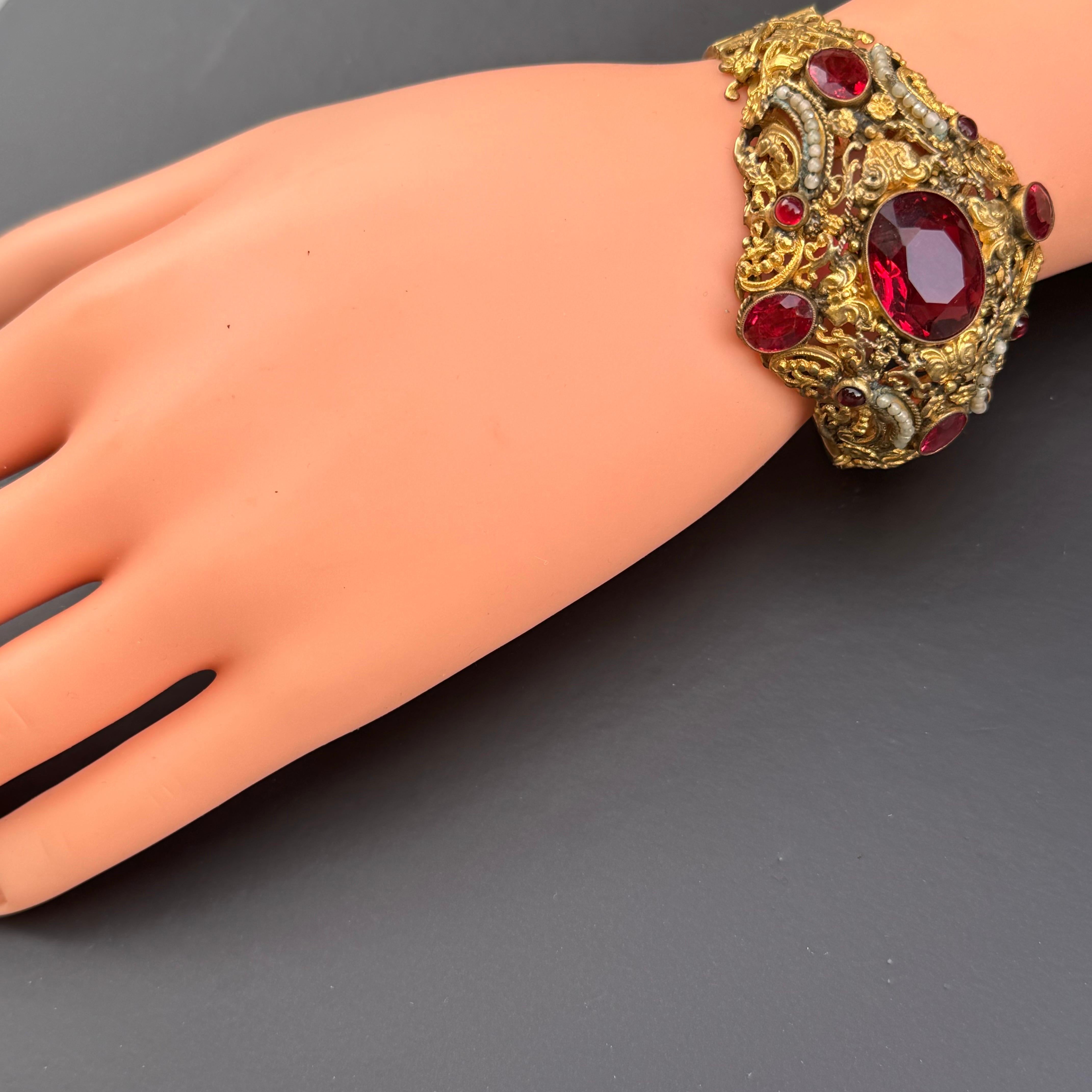 Antique Austro Hungarian gold gilded Bracelet For Sale 9