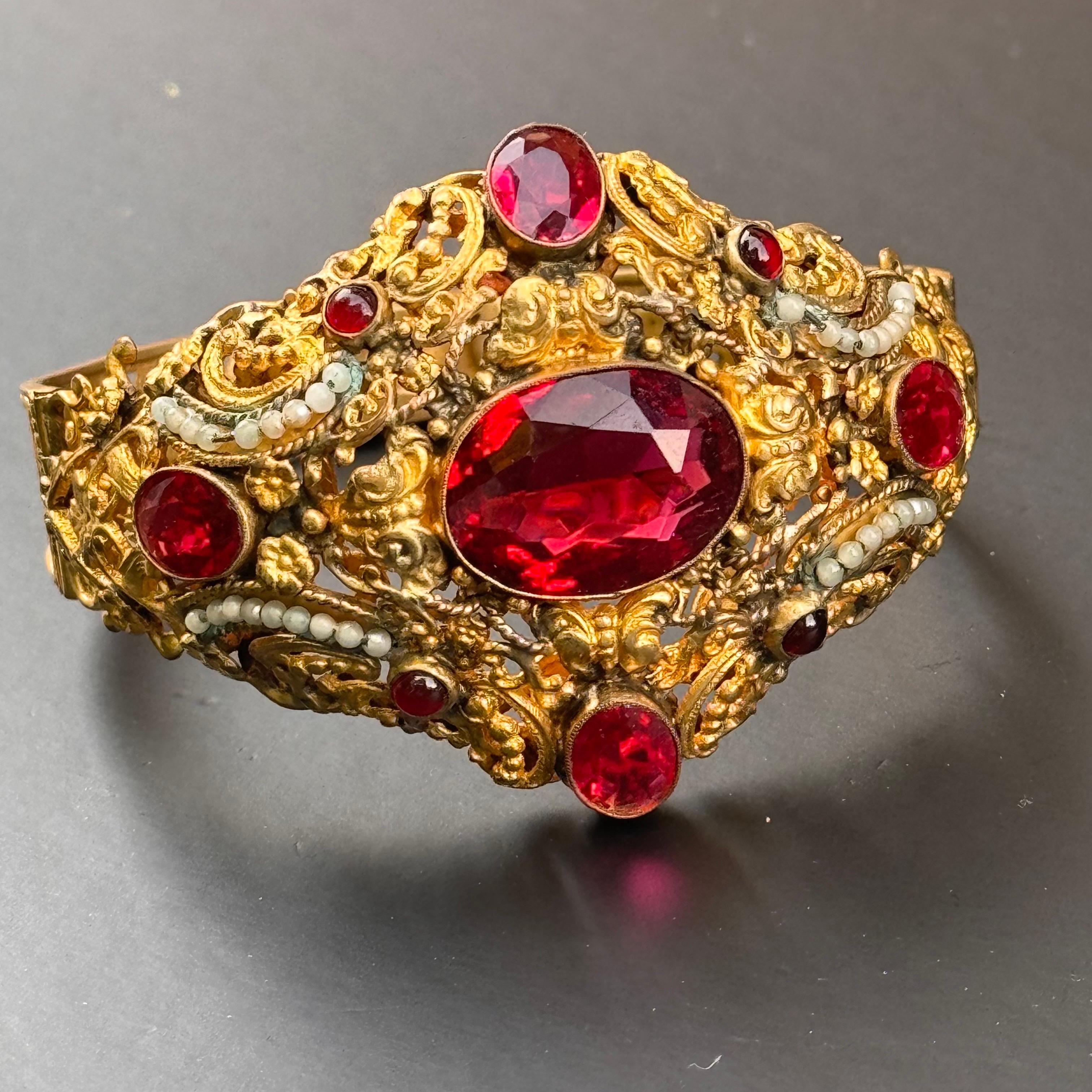 Antique Austro Hungarian gold gilded Bracelet In Good Condition For Sale In Monroe Township, NJ