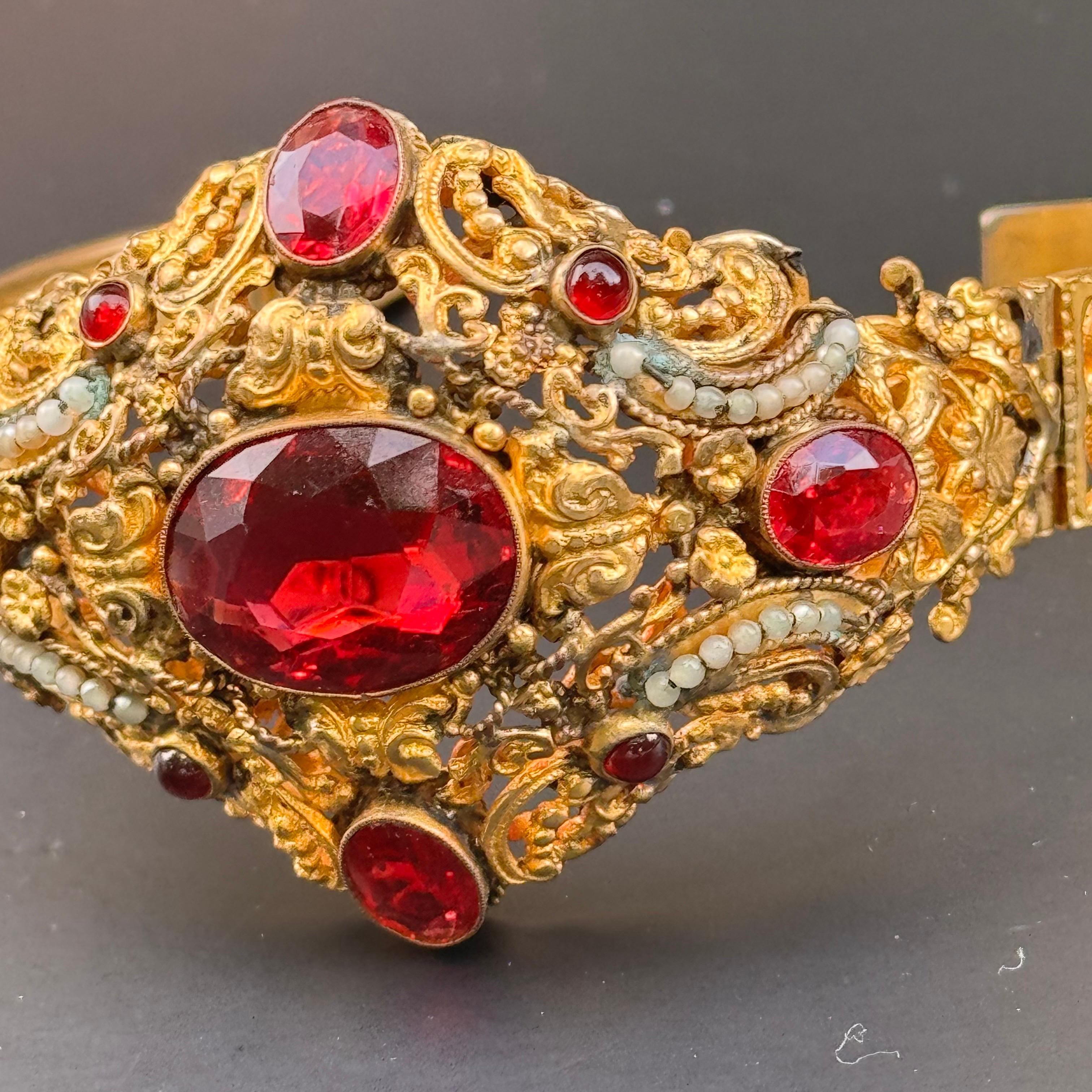 Antique Austro Hungarian gold gilded Bracelet For Sale 2