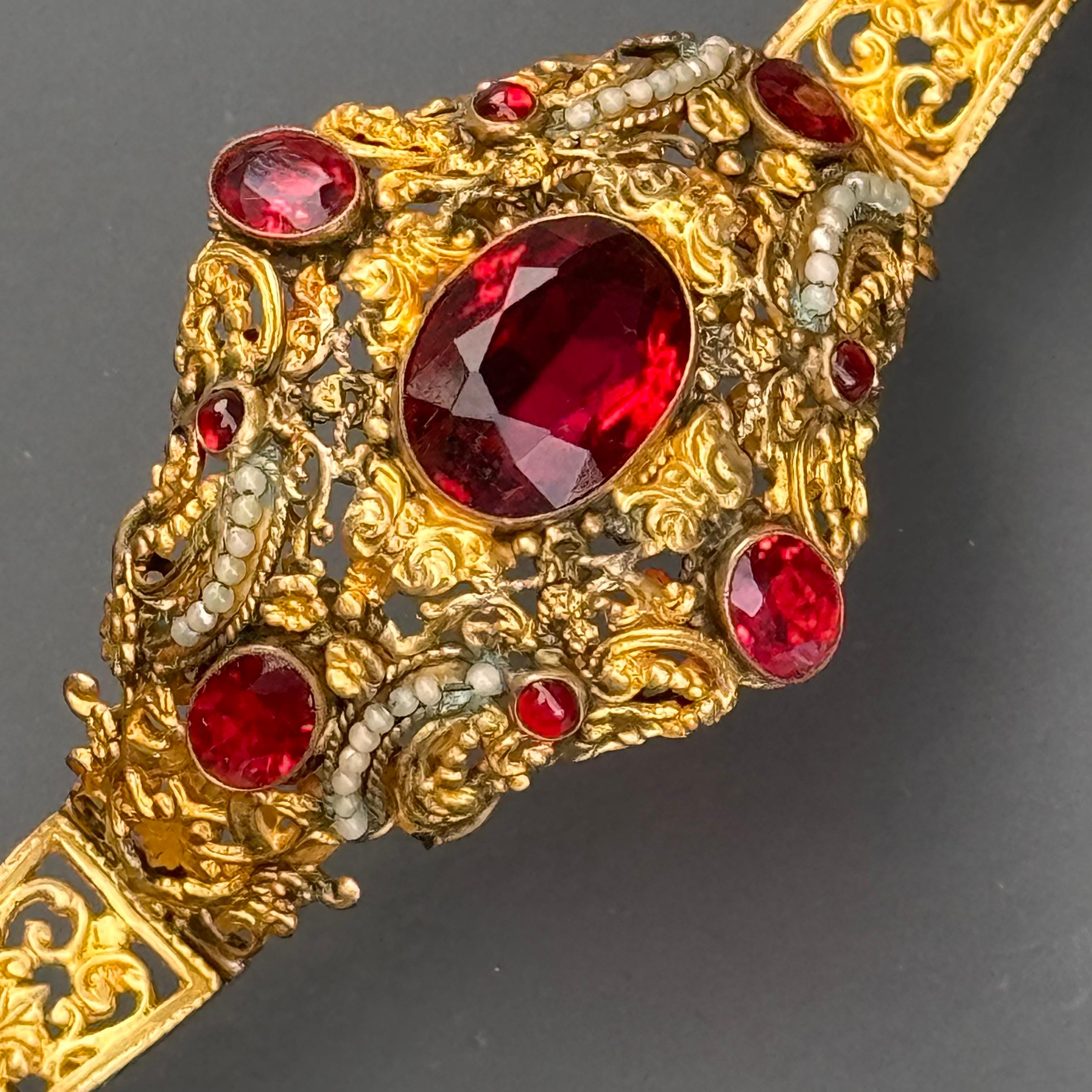 Antique Austro Hungarian gold gilded Bracelet For Sale 3
