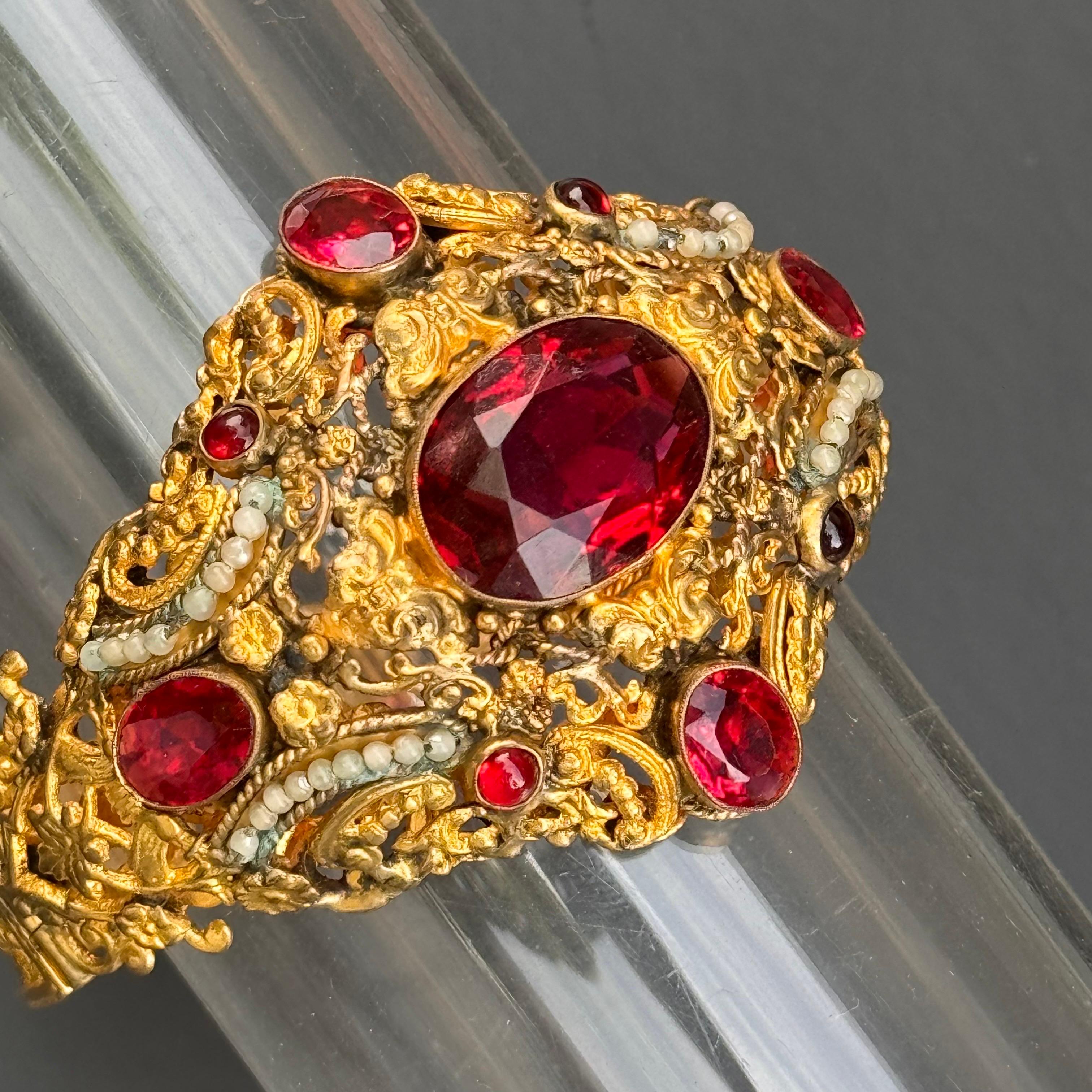Antique Austro Hungarian gold gilded Bracelet For Sale 4