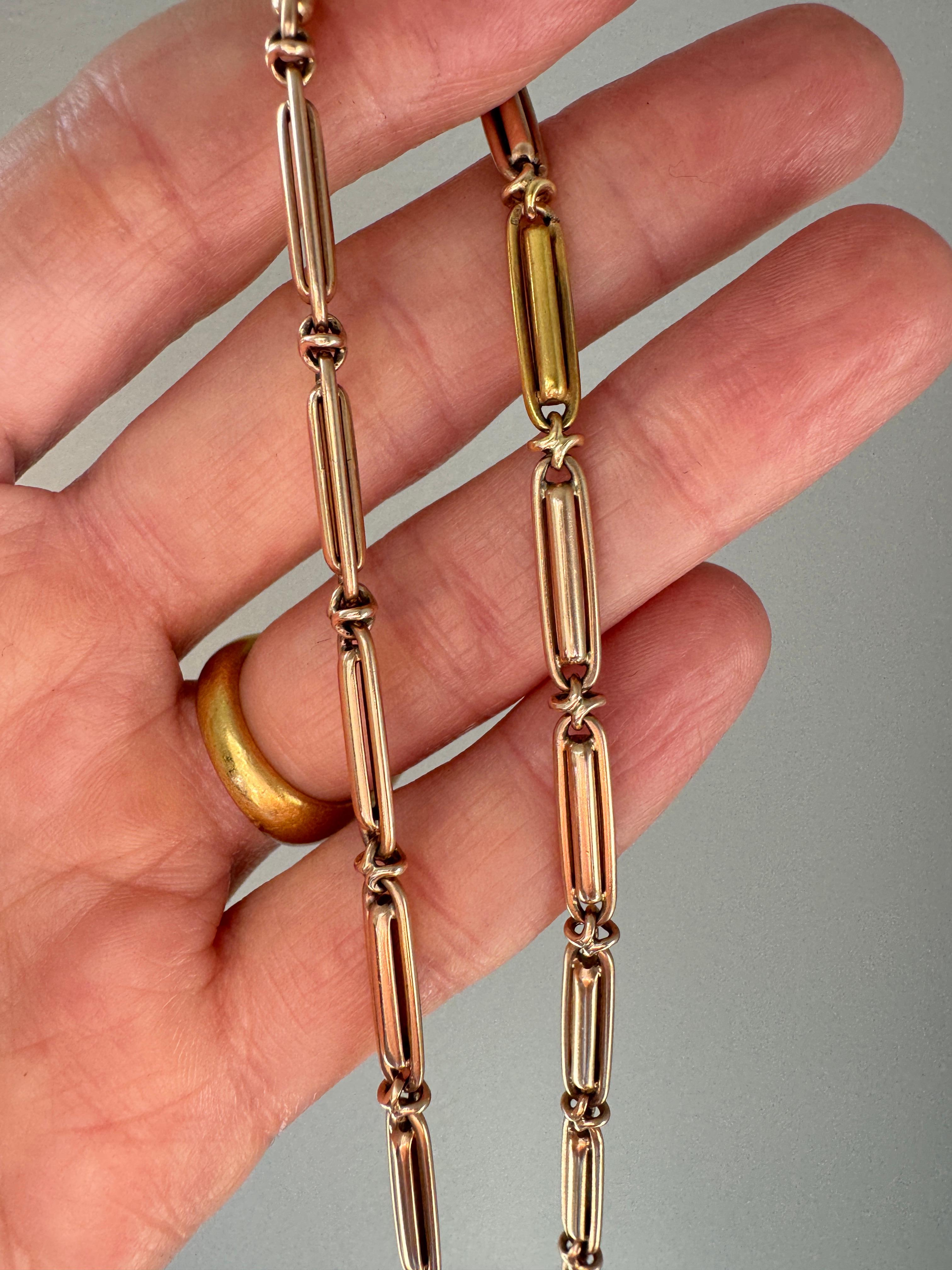 Antike österreichisch-ungarische Golduhrkette Halskette für Damen oder Herren im Angebot