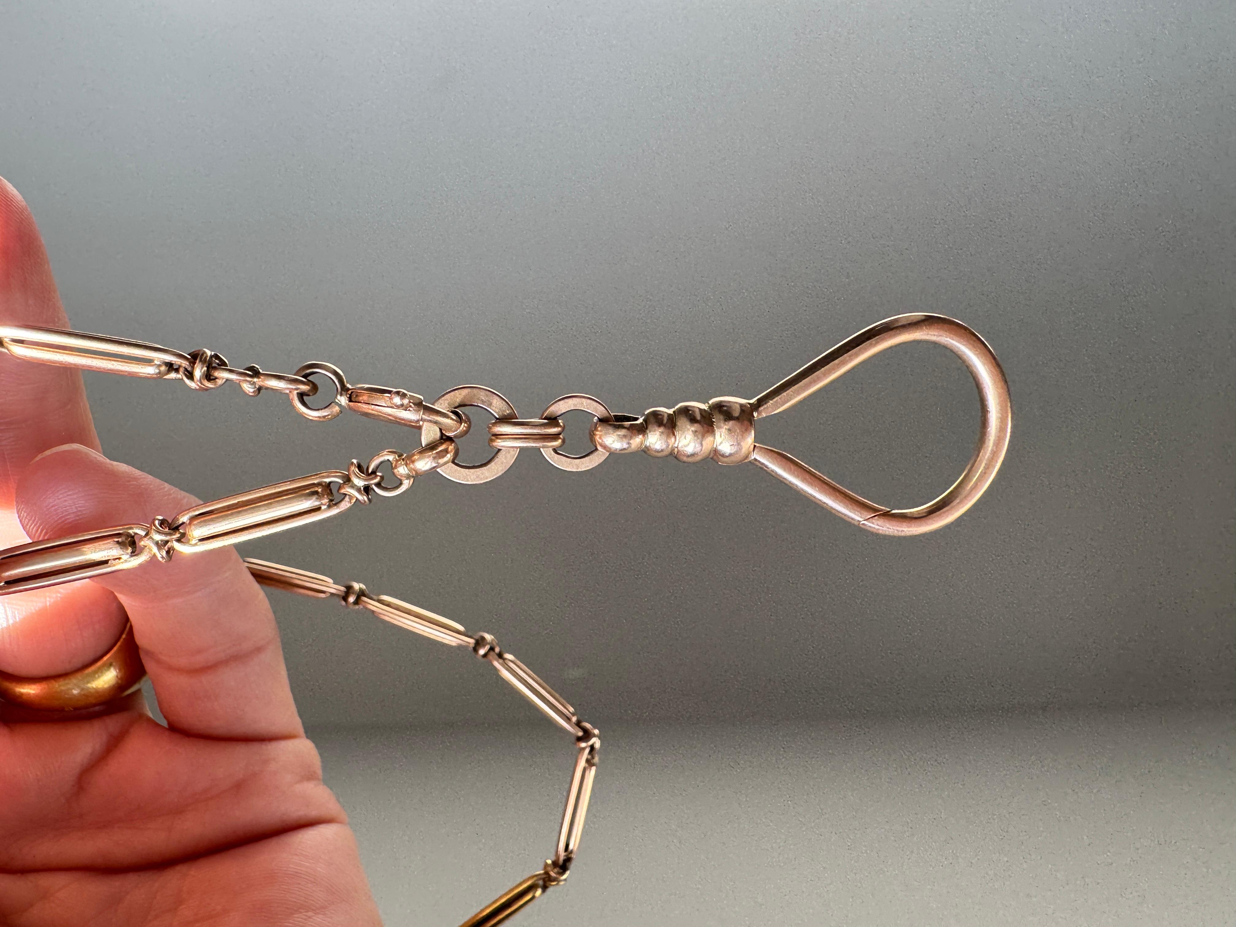 Antike österreichisch-ungarische Golduhrkette Halskette im Angebot 2