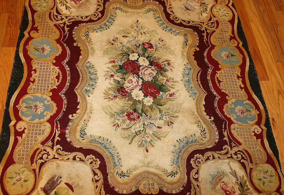 Aubusson Nazmiyal Collection Antique Austro-Hungarian Needlepoint Rug. 5 ft x 6 ft 