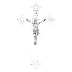 Antique crucifix austro-hongrois en argent, vers 1890