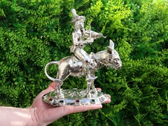 Antique Austro-Hungarian Silver Musician and Donkey Table Ornament