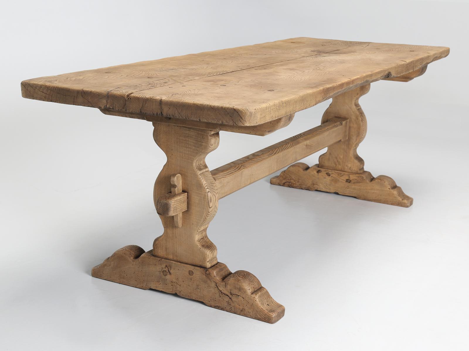 Antique Authentic French Farm House Dining Table with Unbelievable Wood Graining 9