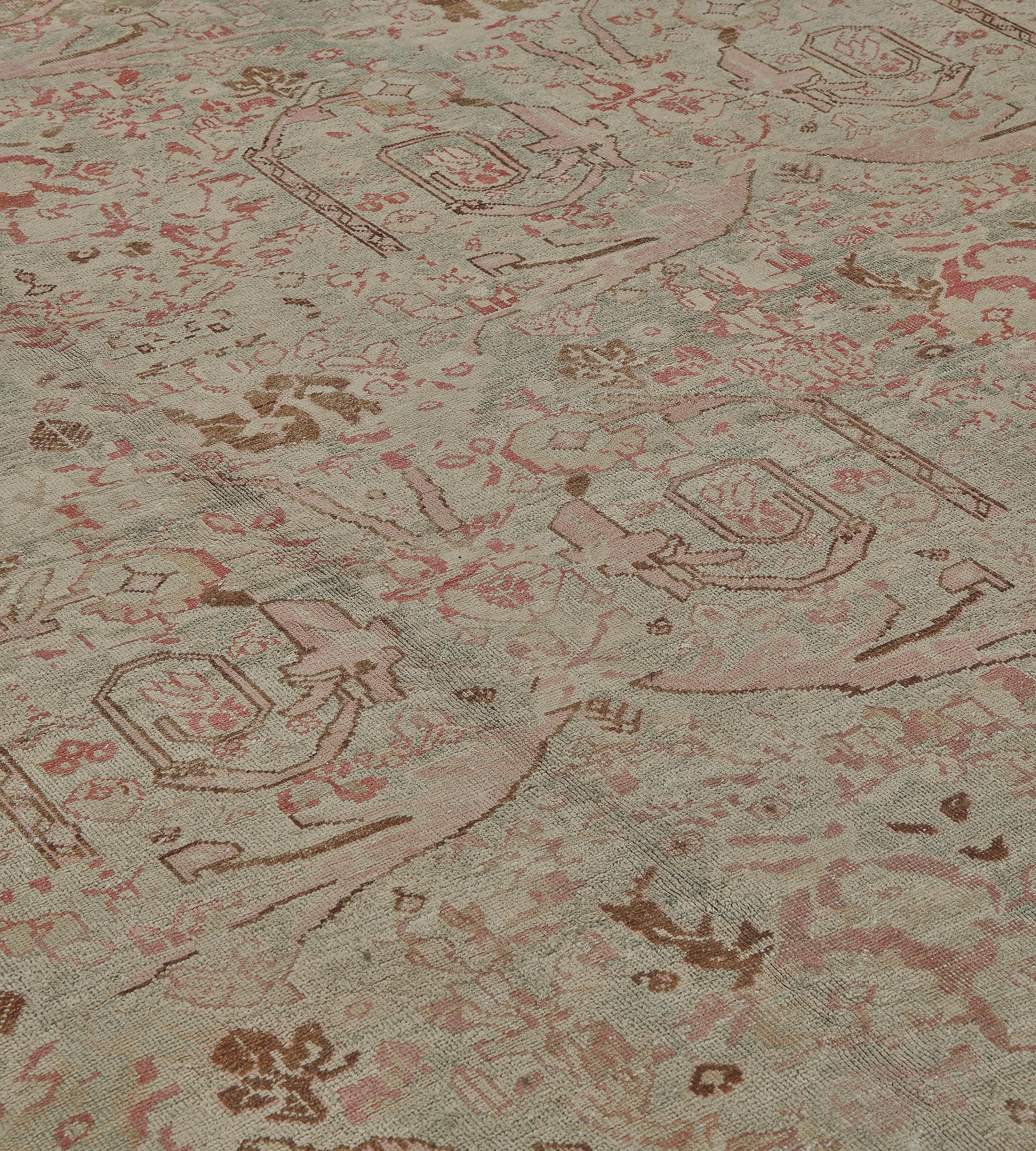 Antiker authentischer übergroßer, geblümter persischer Mahal-Teppich in Übergröße 12'x19' (Persisch) im Angebot