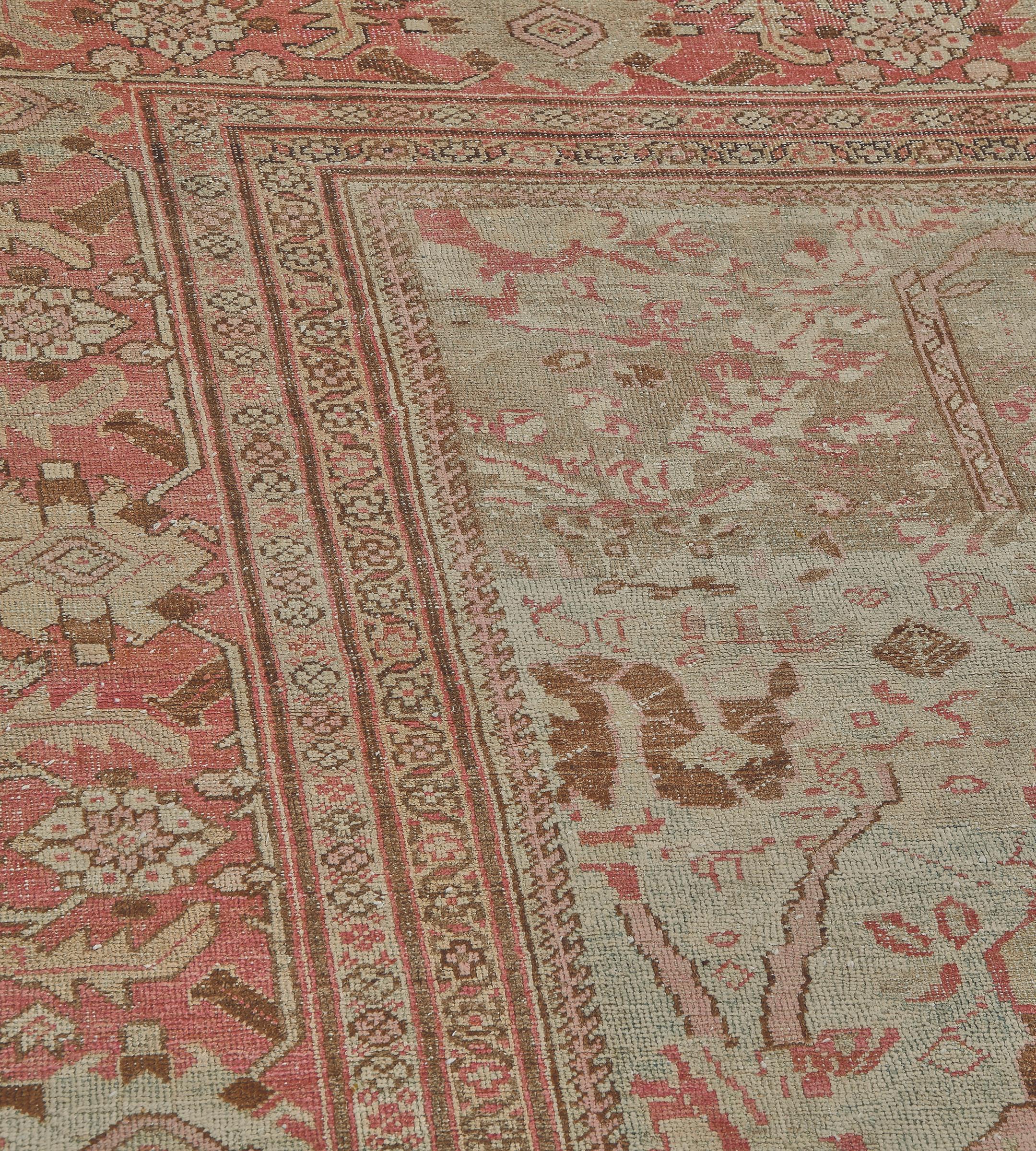 Antiker authentischer übergroßer, geblümter persischer Mahal-Teppich in Übergröße 12'x19' im Zustand „Gut“ im Angebot in West Hollywood, CA