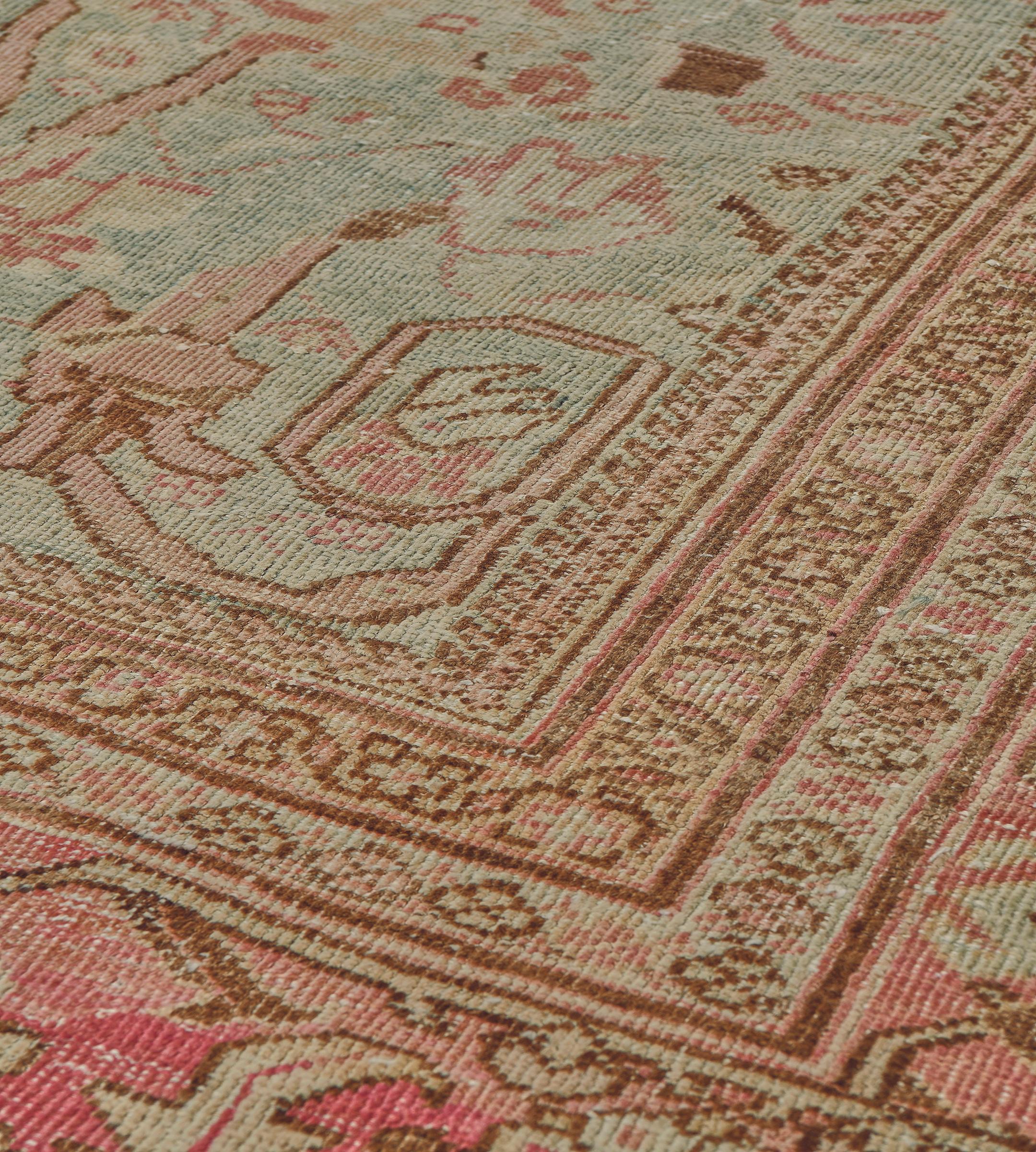 Antiker authentischer übergroßer, geblümter persischer Mahal-Teppich in Übergröße 12'x19' im Angebot 1