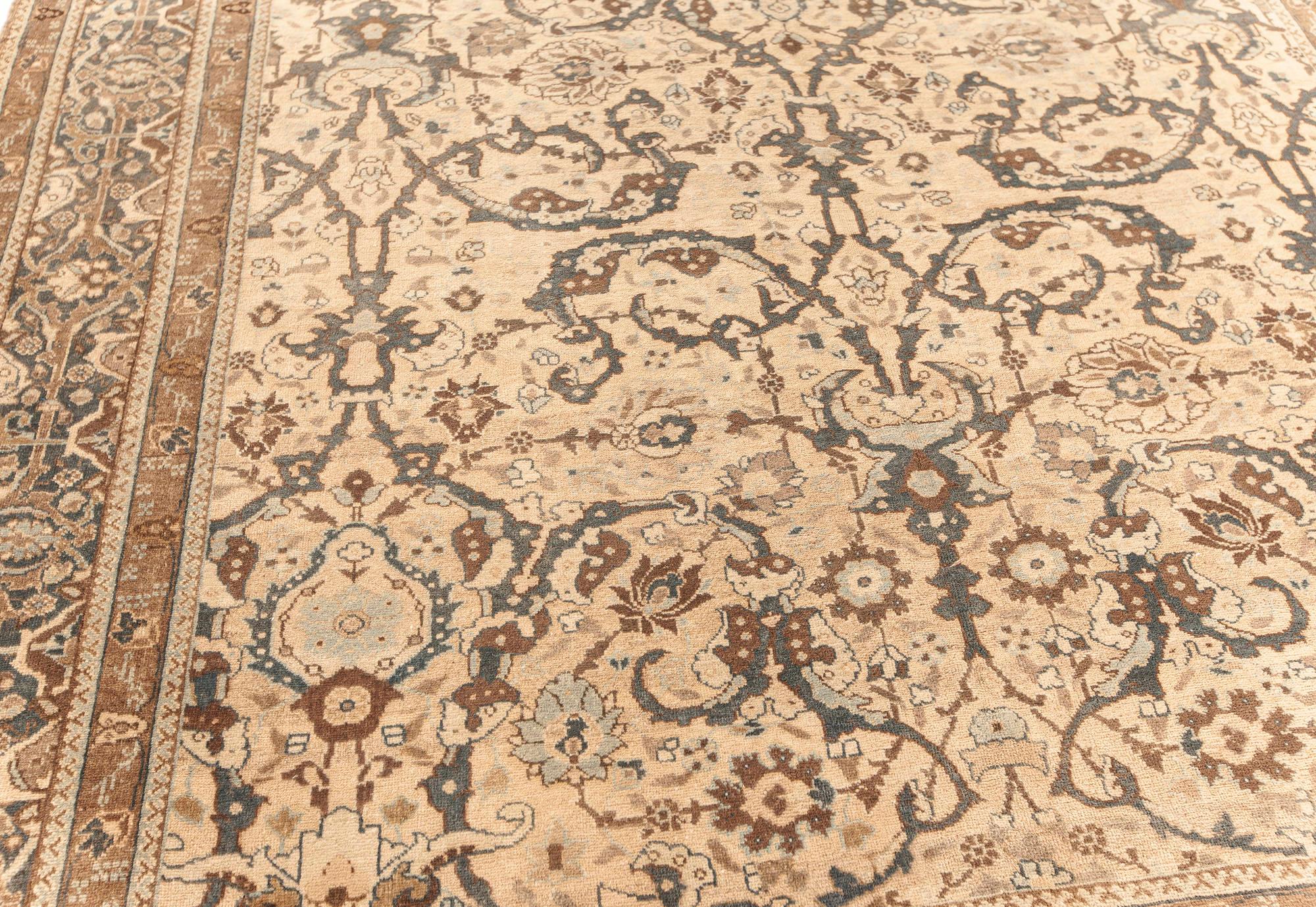 Hand-Knotted Antique Authentic Persian Tabriz Rug For Sale