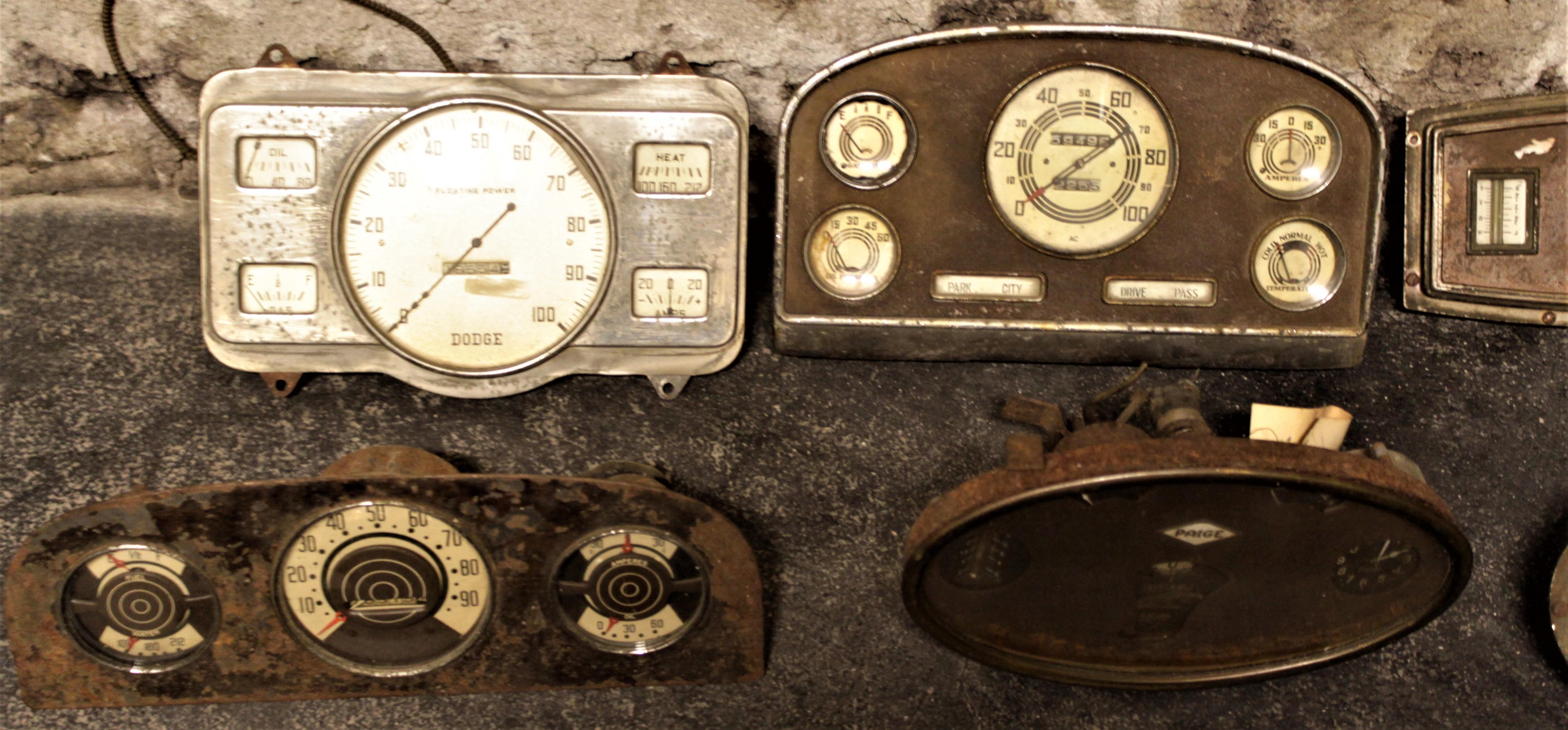 20th Century Antique Automotive and/or Truck Speedometer Dashboard Panel Gauge Collection