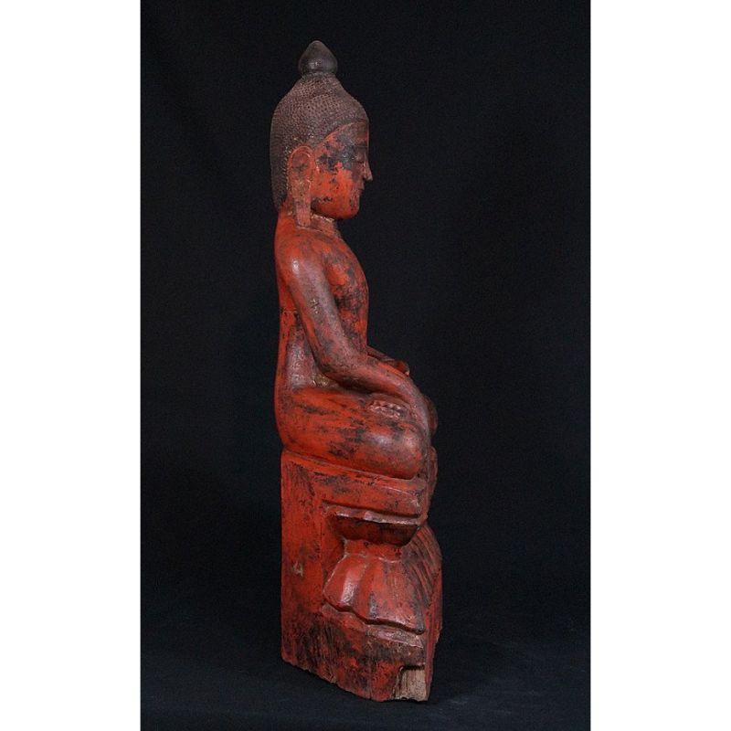 Bois Ancienne statue de Bouddha Ava de Birmanie en vente