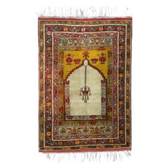 Antiker Avanos-Teppich – antiker türkischer Avanos-Teppich aus dem 19. Jahrhundert, antiker Gebetsteppich