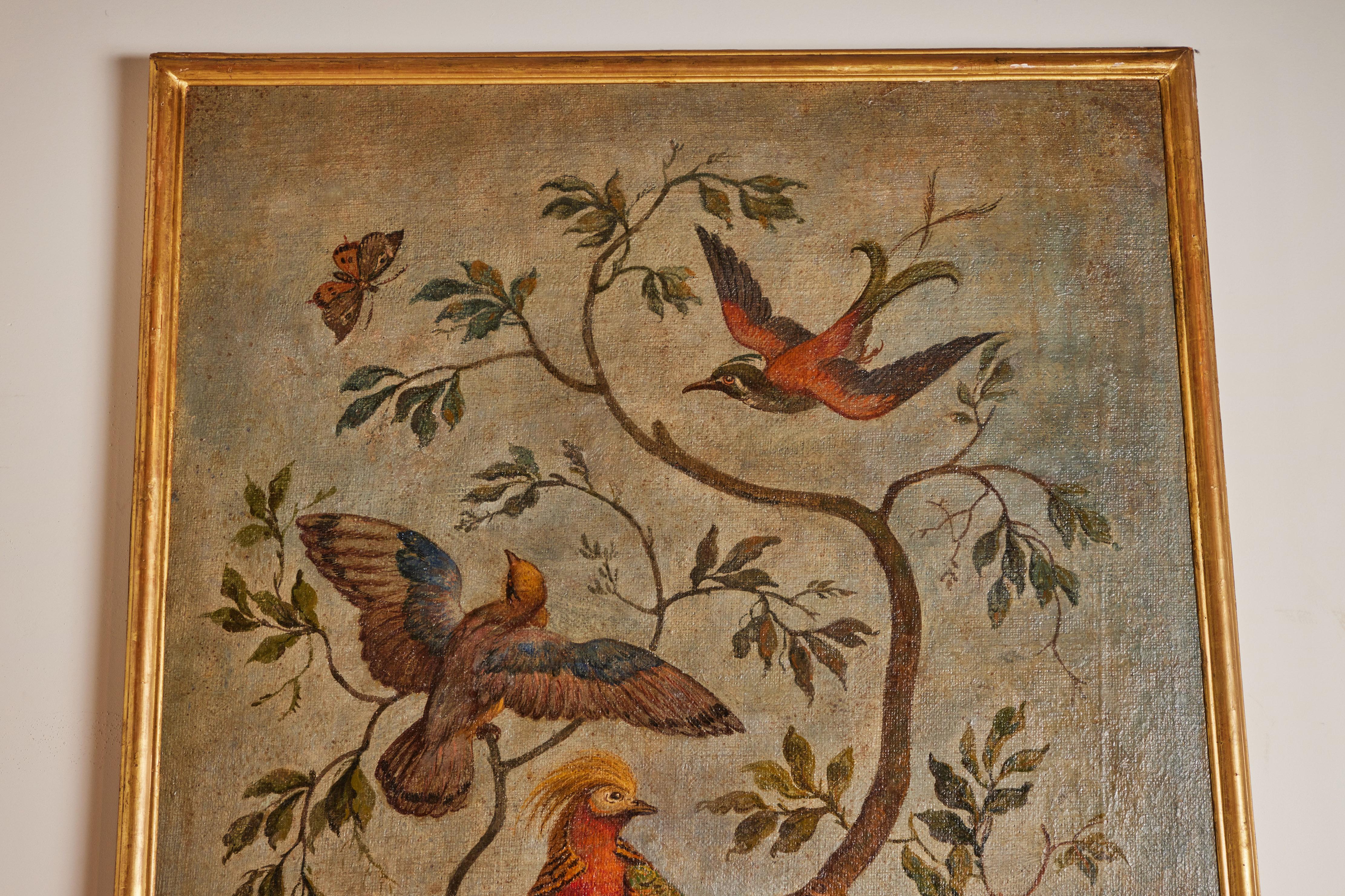 Italian Antique, Avian Oil Paintings