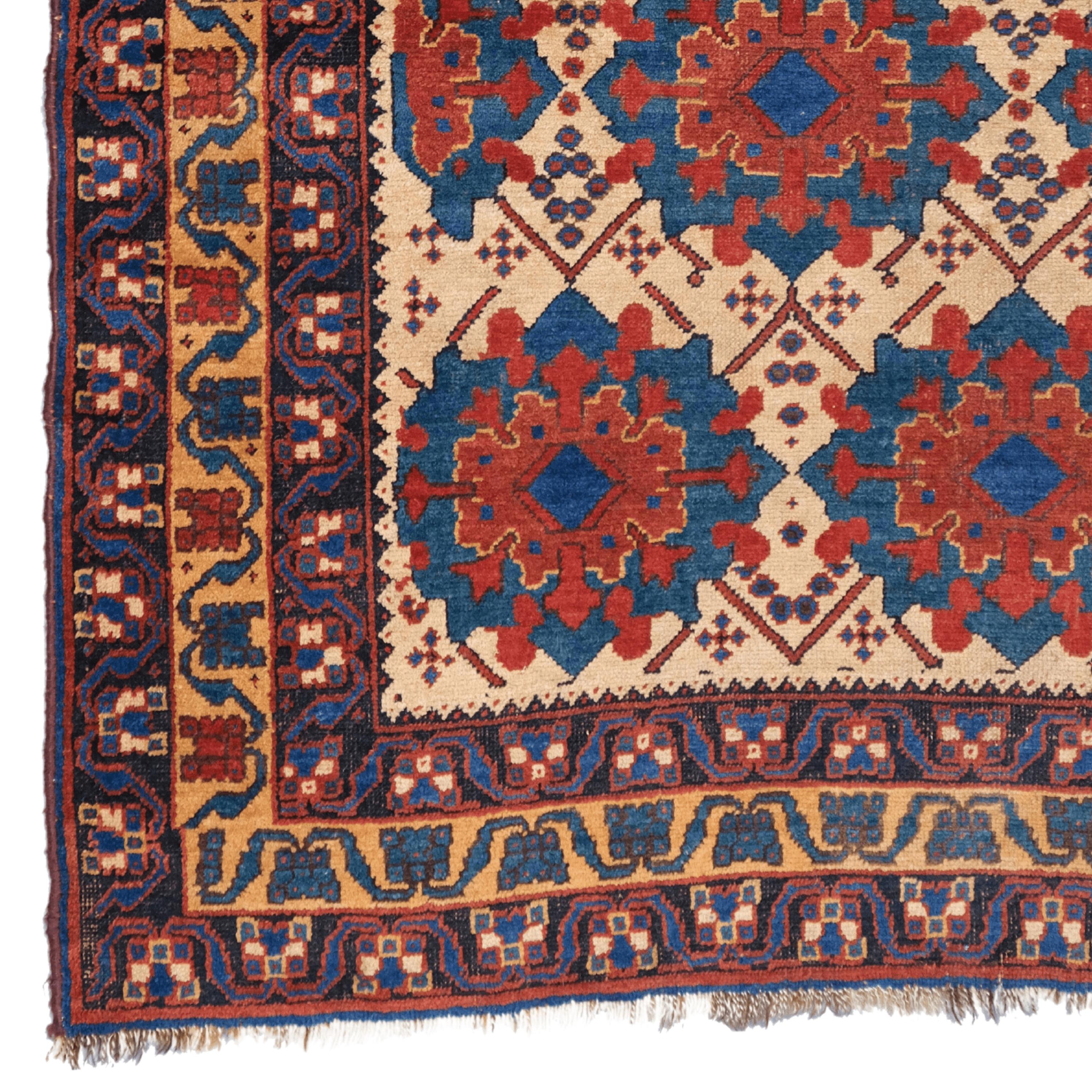 Antique Avshar Rug
19th Century Avshar Rug
The Afshars are a Turkic speaking tribe located in Iran near Kerman.
Both nomadic people and settled in villages.
Afshar rugs are squariesh with geometrical design.
Size : 122×139 cm
