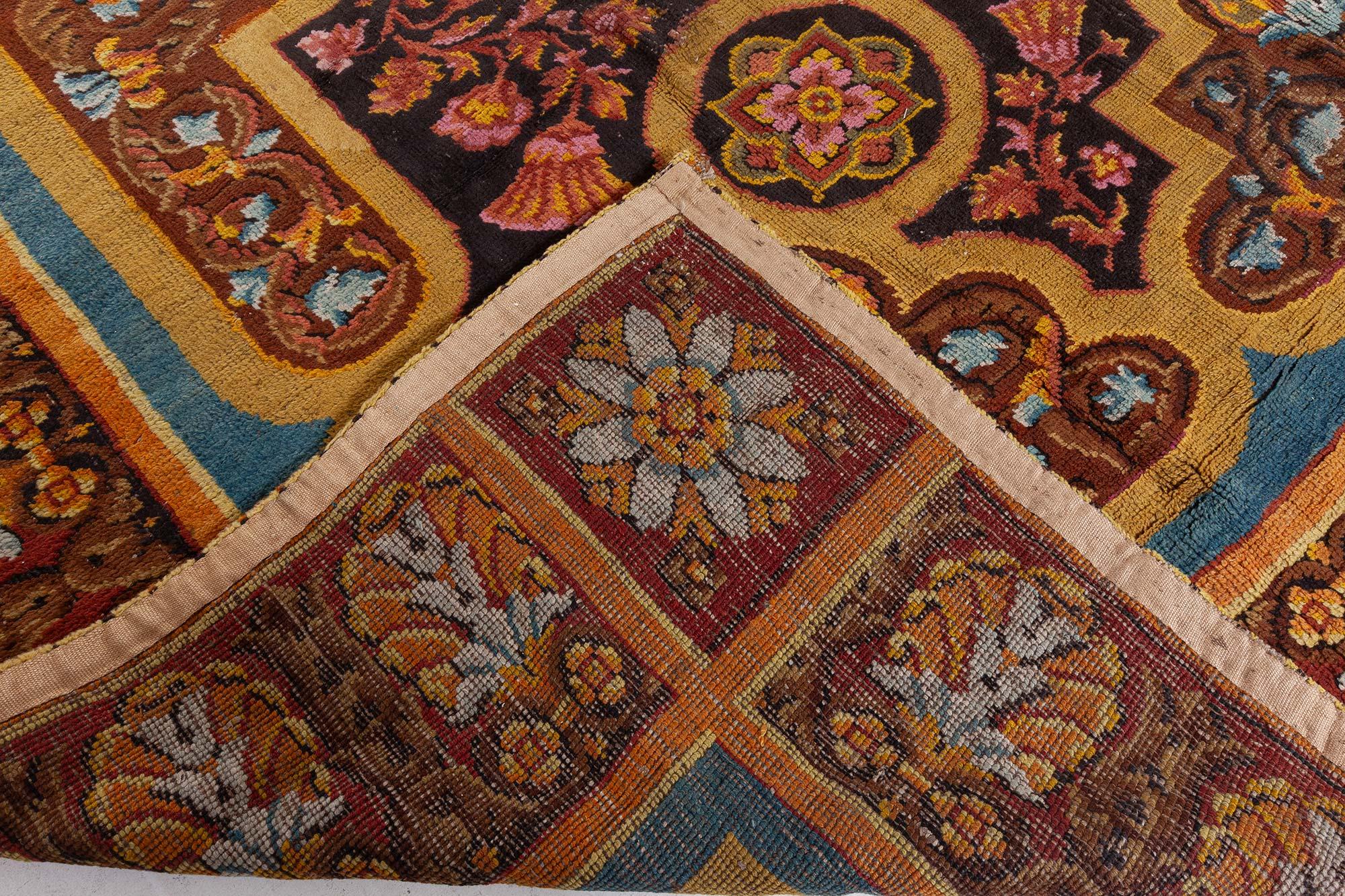 Antique Axminster Botanic Handmade Wool Carpet For Sale 3