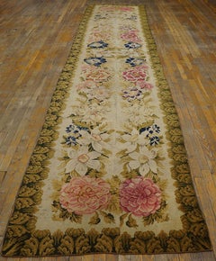 Phenomenal Ivory and Olive Color with Florid Design Antique Axminster Rug
