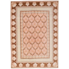 Antique Wilton Rug with Arts & Crafts Pattern in Pastel Colors, circa 1910