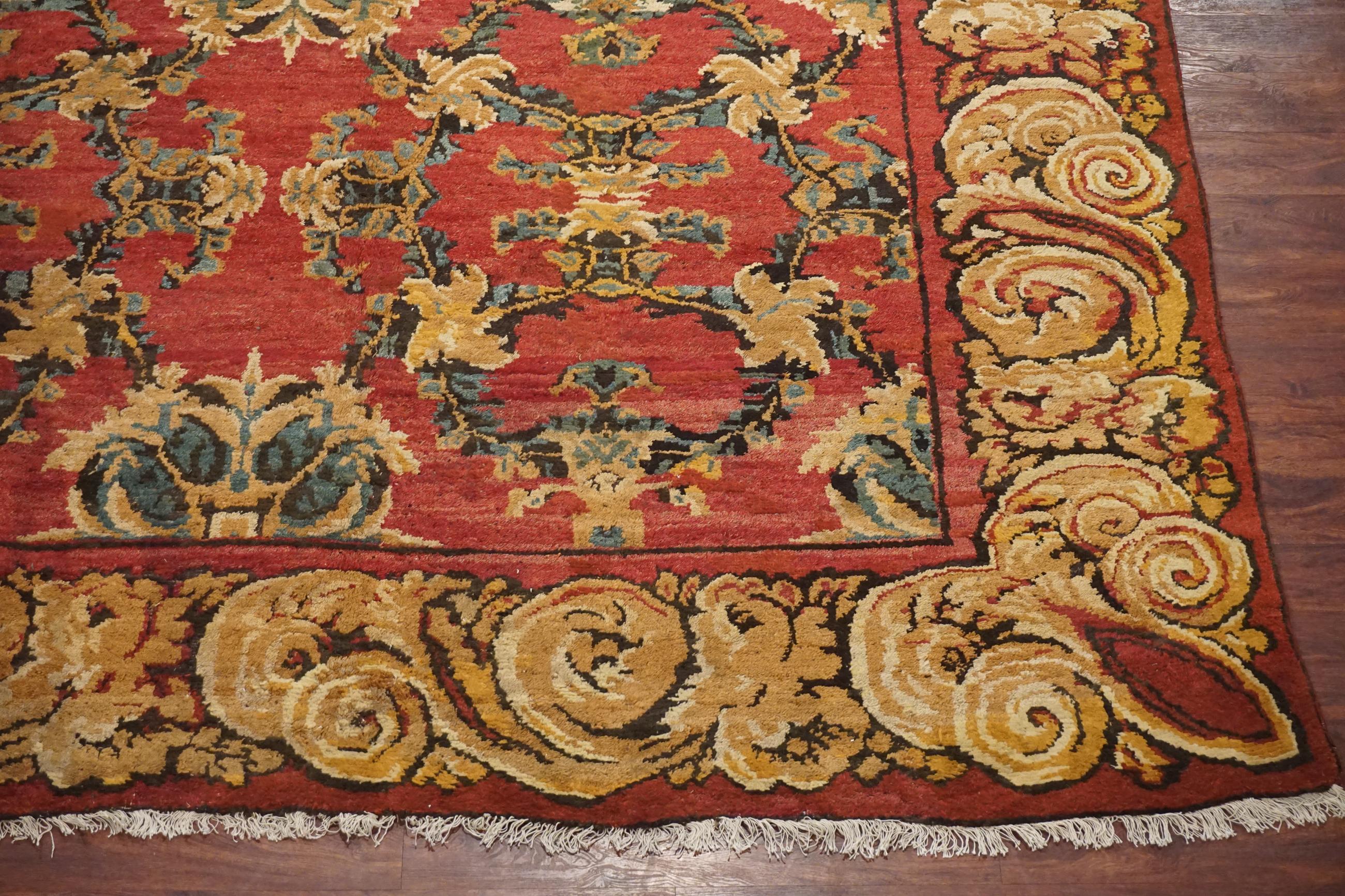 English Antique Axminster Savonnerie Rug, circa 1900 For Sale