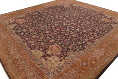 Antique Axminster Style Rug, Hand Knotted Wool, Beige Floral