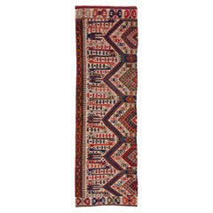 Antique Aydin Cine Kilim Rug Wool Old Vintage Western Anatolian Turkish Carpet