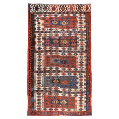 Antique Aydin Kilim Rug Wool Old Vintage Western Anatolian Turkish Carpet