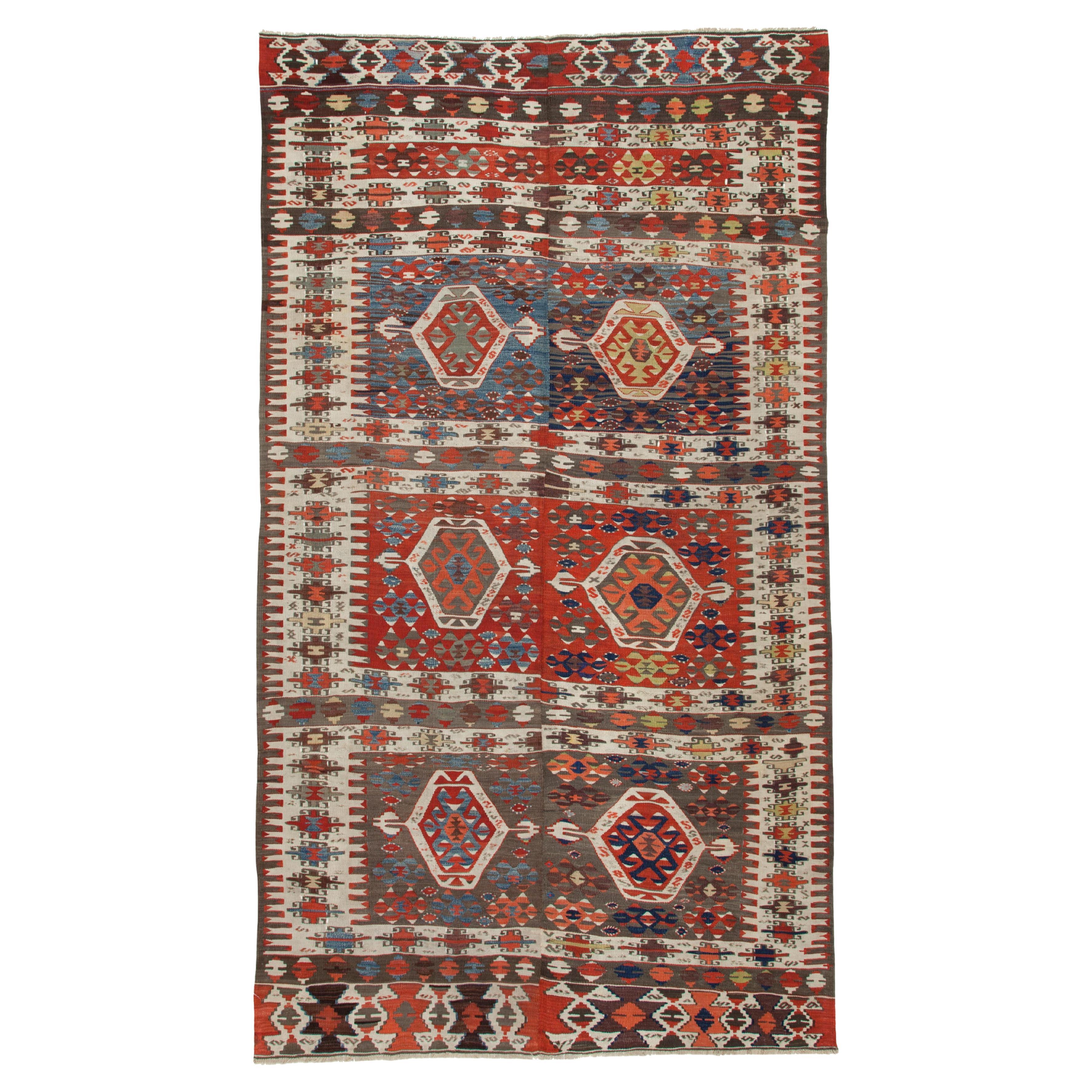 Antique Aydin Kilim Rug Wool Old Vintage Western Anatolian Turkish Carpet