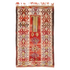 Antique Aydin Kilim Rug Wool Old Vintage Western Anatolian Turkish Carpet