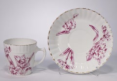 Antike Aynsley Porzellan Tasse & Untertasse Narzissen Dekor, England 1880er Jahre