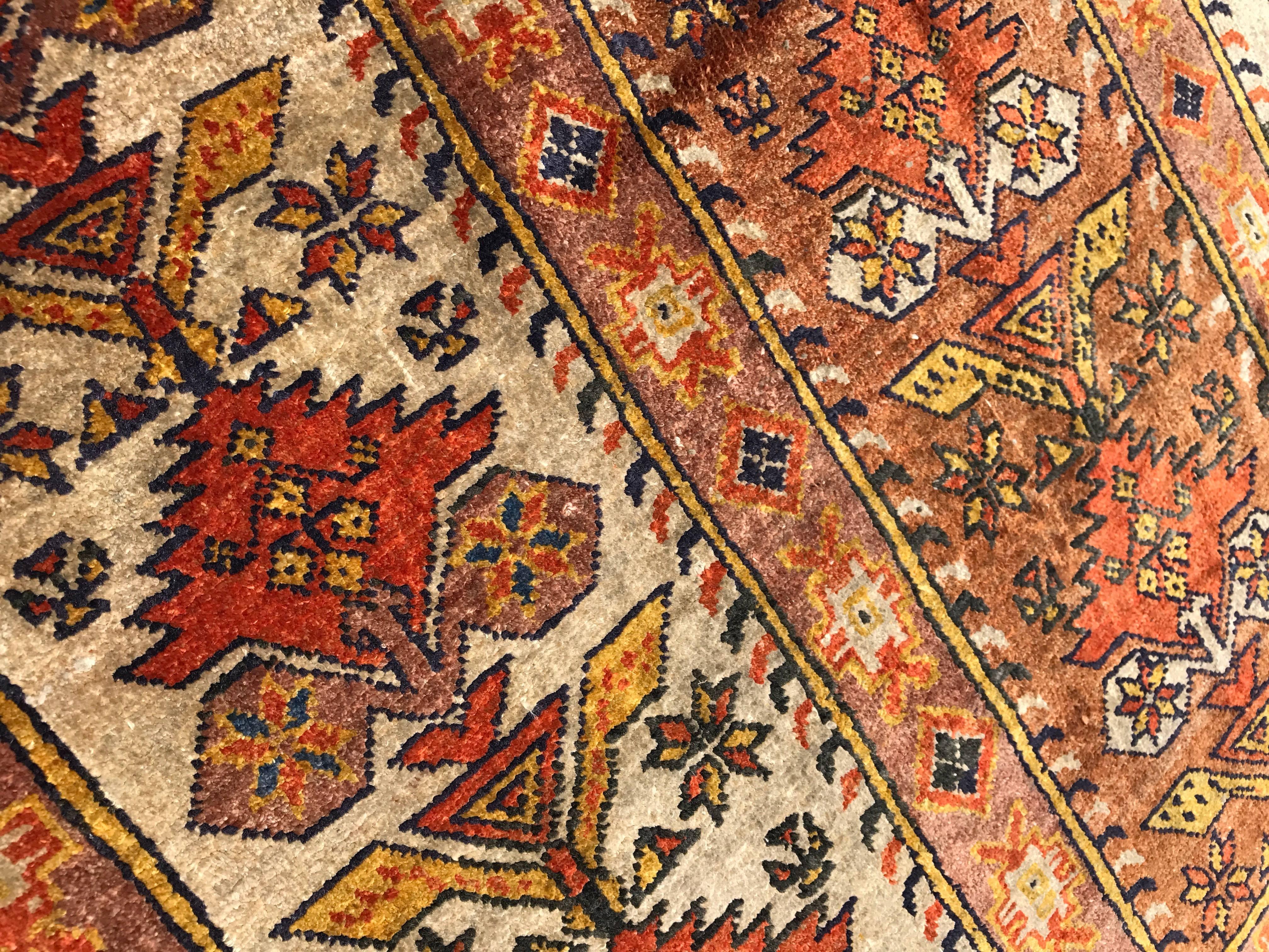 Hand-Knotted Antique Azerbaïdjan Silk Rug