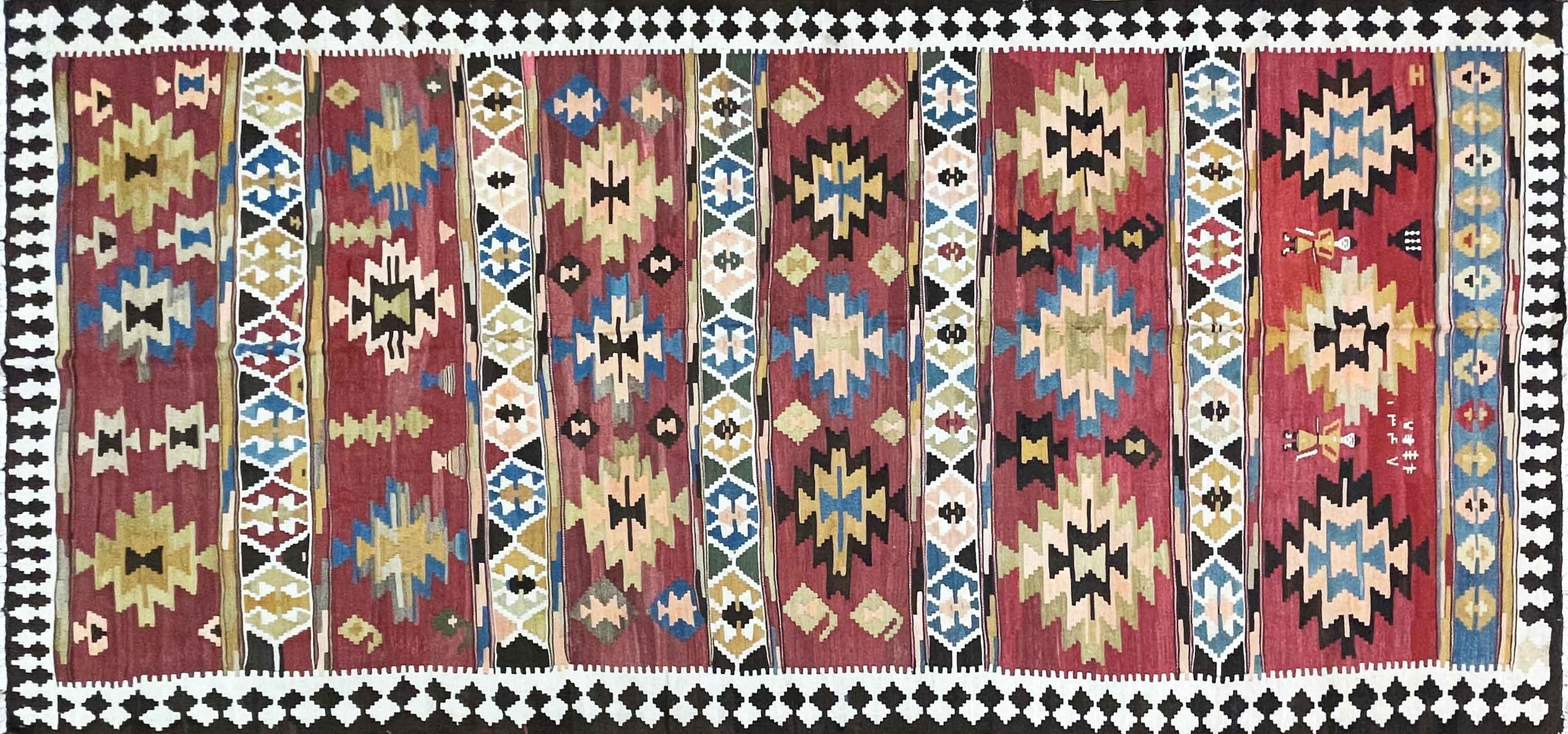 Tribal Antique Azerbaijan Kilim/ rug unusual, 20th century For Sale