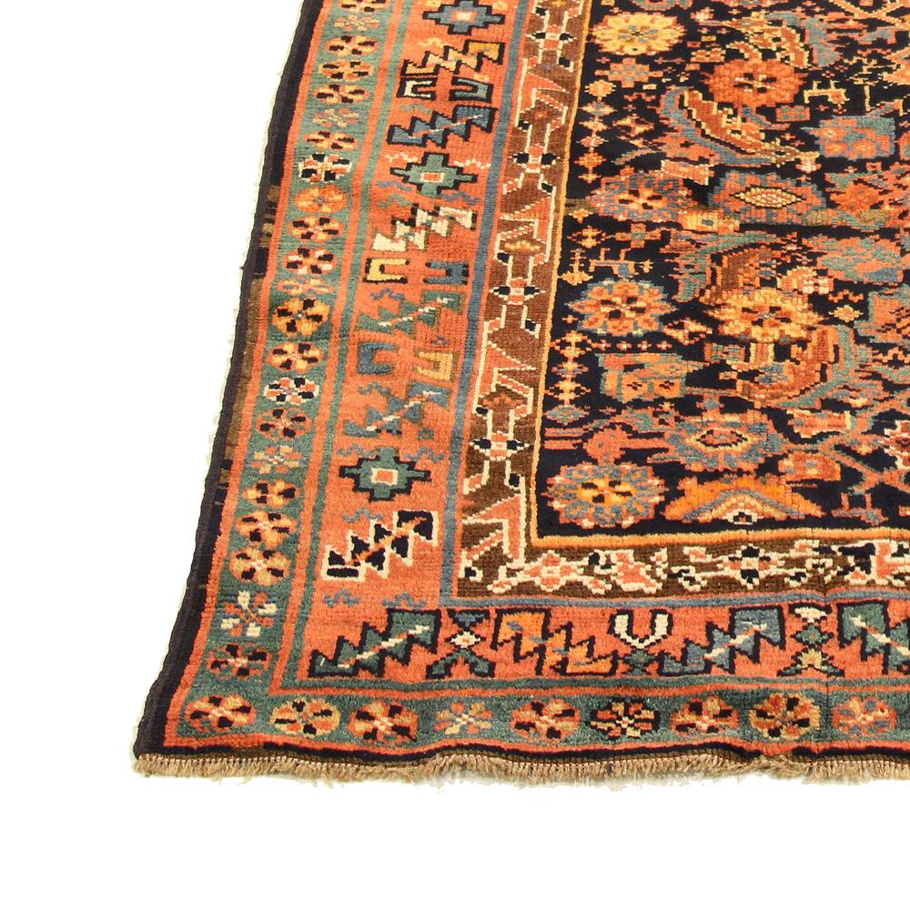 Other Antique Azerbaijan Rug with Blue and Gold All-Over Floral Details For Sale