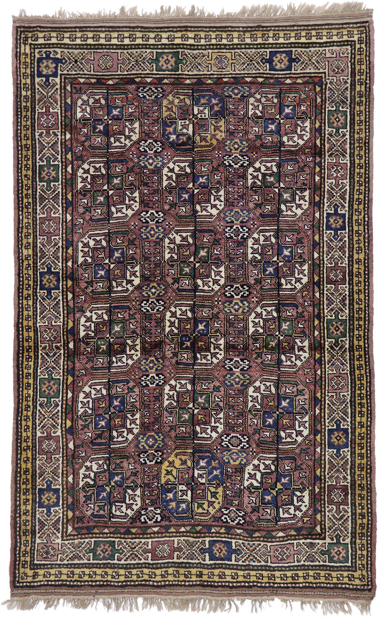 Antique Azerbaijan Rug with Mid-Century Modern Tribal Style For Sale 3