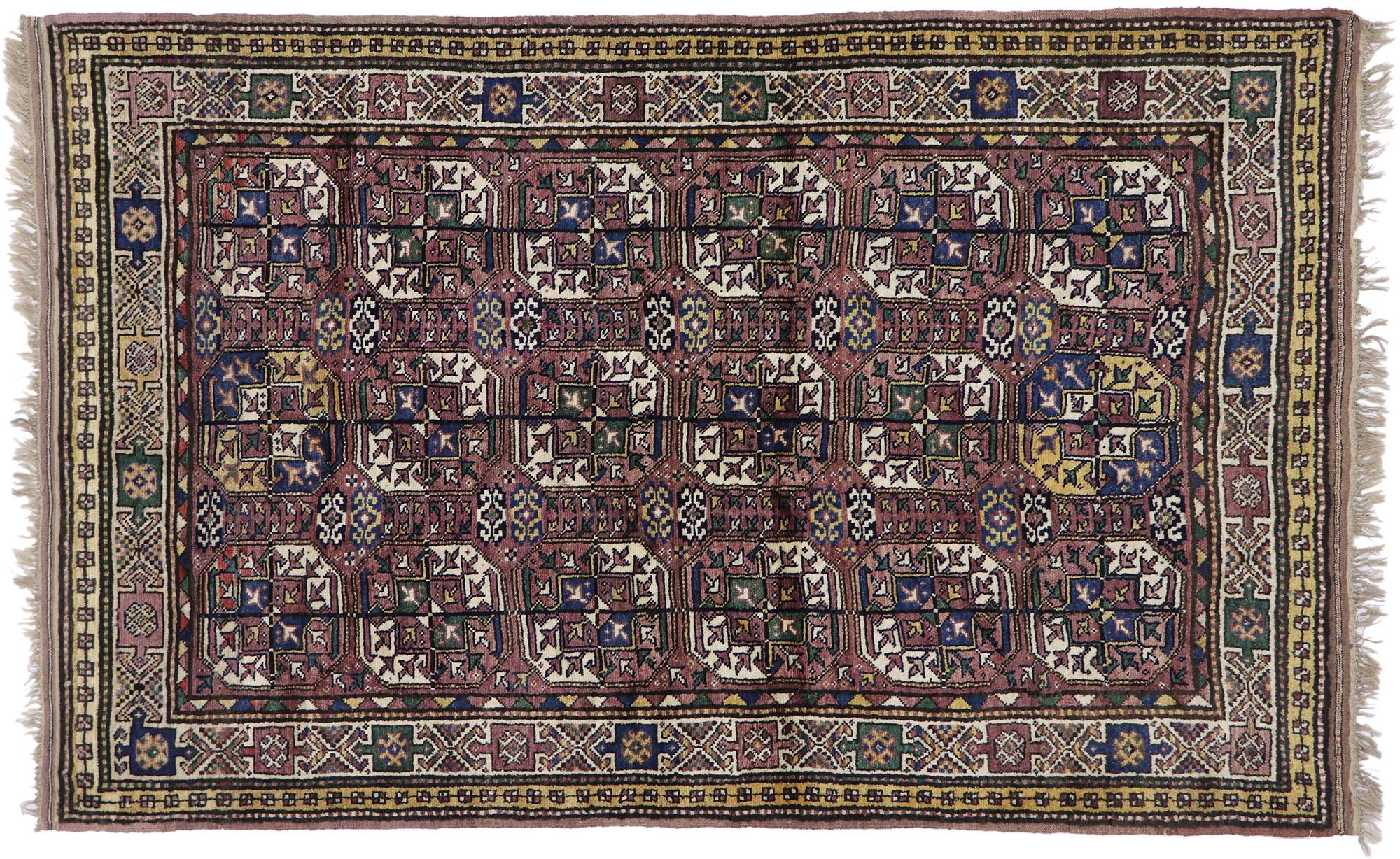 Antique Azerbaijan Rug with Mid-Century Modern Tribal Style For Sale 2
