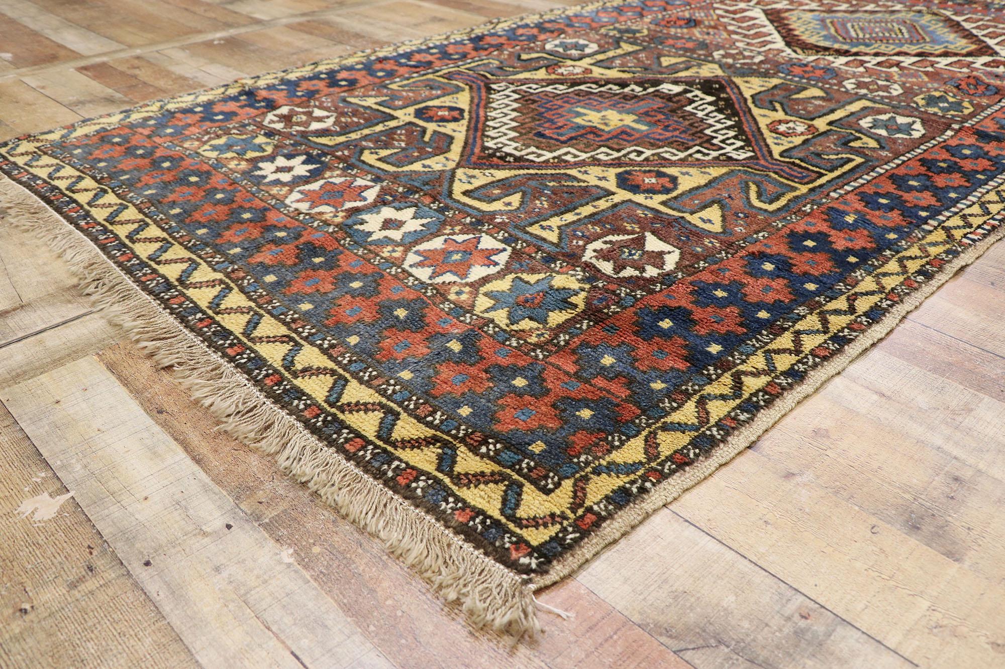 20th Century Antique Azerbaijan Rug with Tribal Style For Sale