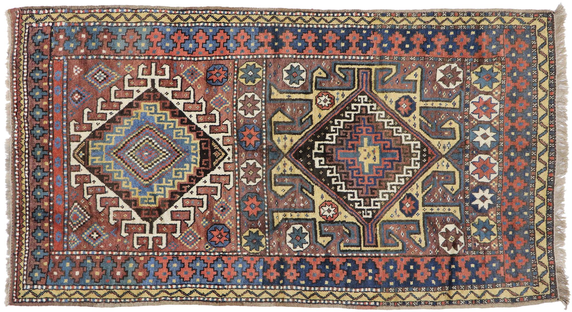 Antique Azerbaijan Rug with Tribal Style For Sale 2