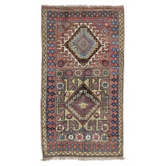 Tappeto antico dell'Azerbaijan con stile tribale
