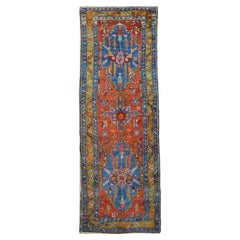 Tapis de couloir azerbaïdjan ancien avec 3 médaillons géométriques