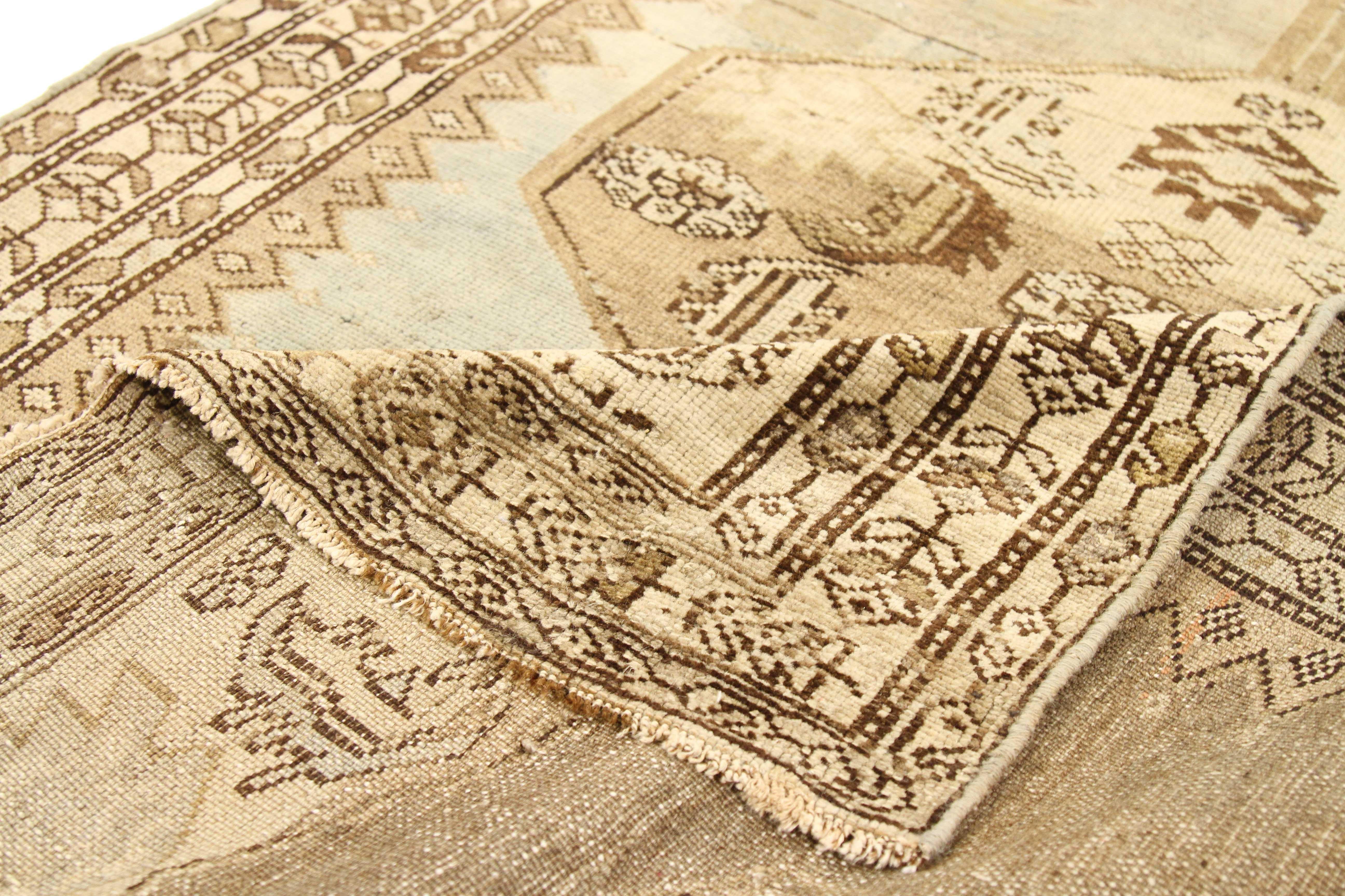 Other Antique Azerbaijan Runner Rug with Floral Medallions on Ivory Field For Sale