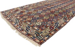 Antique Azerbaijan Runner with Mid-Century Modern Tribal Style