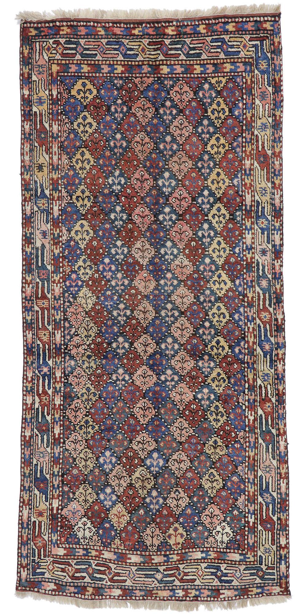 Antique Azerbaijan Runner with Mid-Century Modern Tribal Style For Sale 2