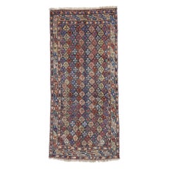 Antique Azerbaijan Runner with Mid-Century Modern Tribal Style