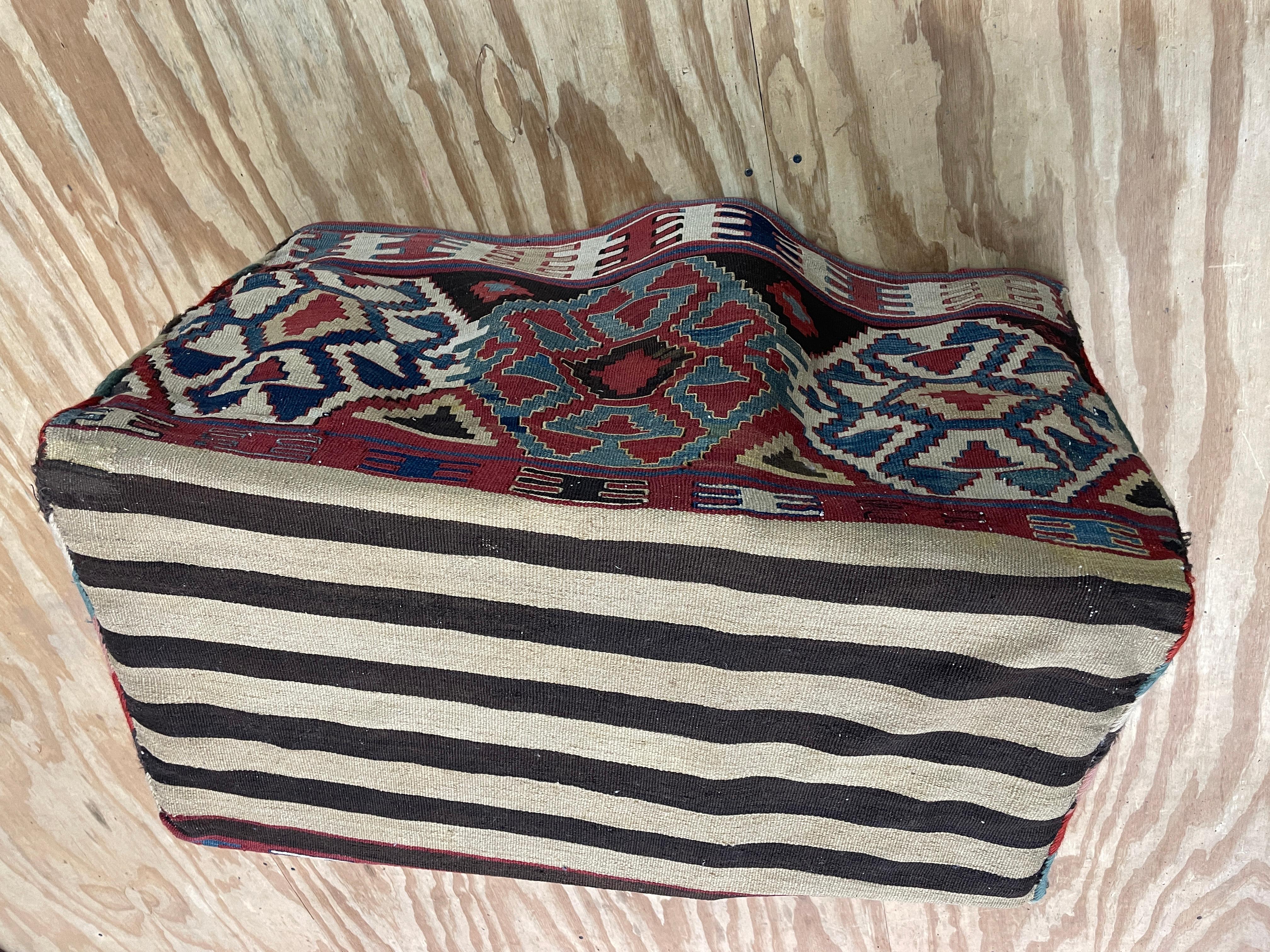 Sumak Antique Azerbaijan/ Shahsavan Cargo Bag or Mafrash, Bedding Bags, Soumak Kilim For Sale