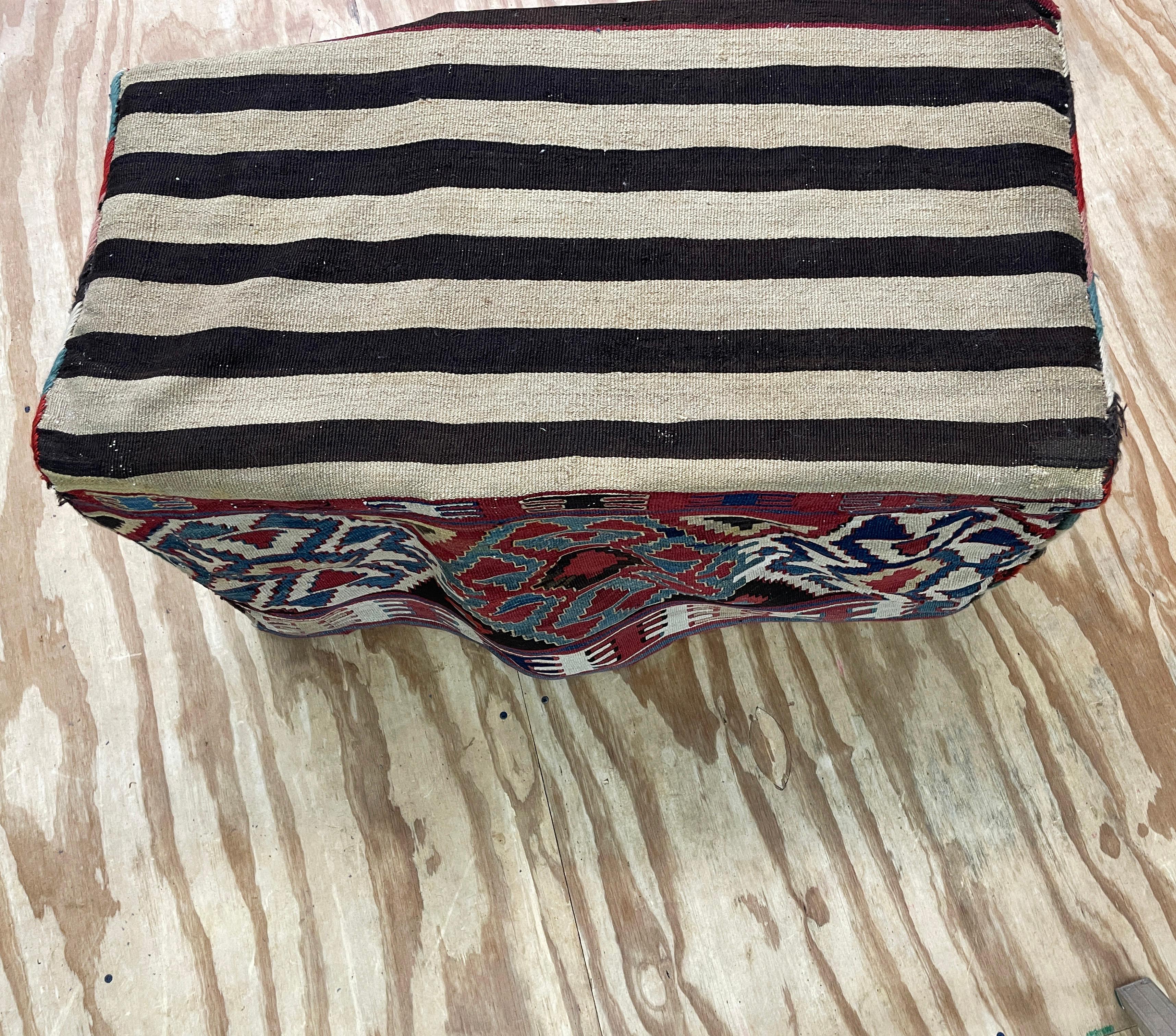 Hand-Knotted Antique Azerbaijan/ Shahsavan Cargo Bag or Mafrash, Bedding Bags, Soumak Kilim For Sale