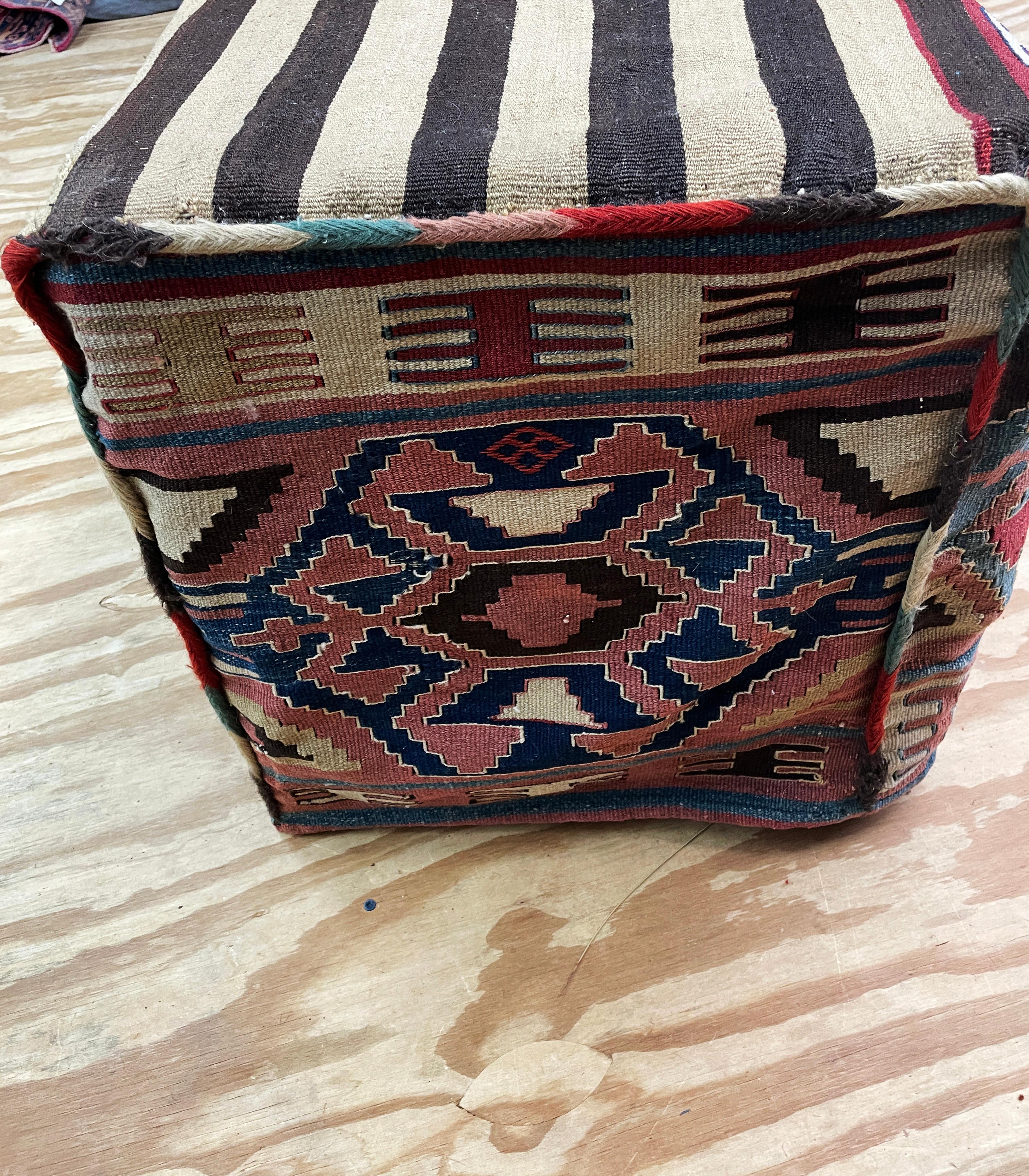 Wool Antique Azerbaijan/ Shahsavan Cargo Bag or Mafrash, Bedding Bags, Soumak Kilim For Sale