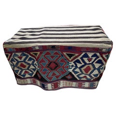 Ancien sac de cargaison ou Mafras d'Azerbaïdjan/ Shahsavan, sacs de chambre, Soumak Kilim