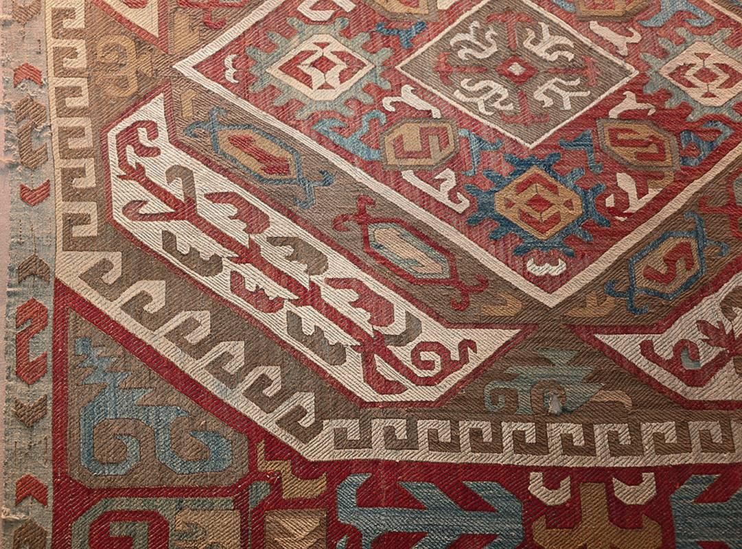 Other Nazmiyal Antique Azerbaijan Silk Kaitag Embroidery Textile. 4 ft x 5 ft 4 in 